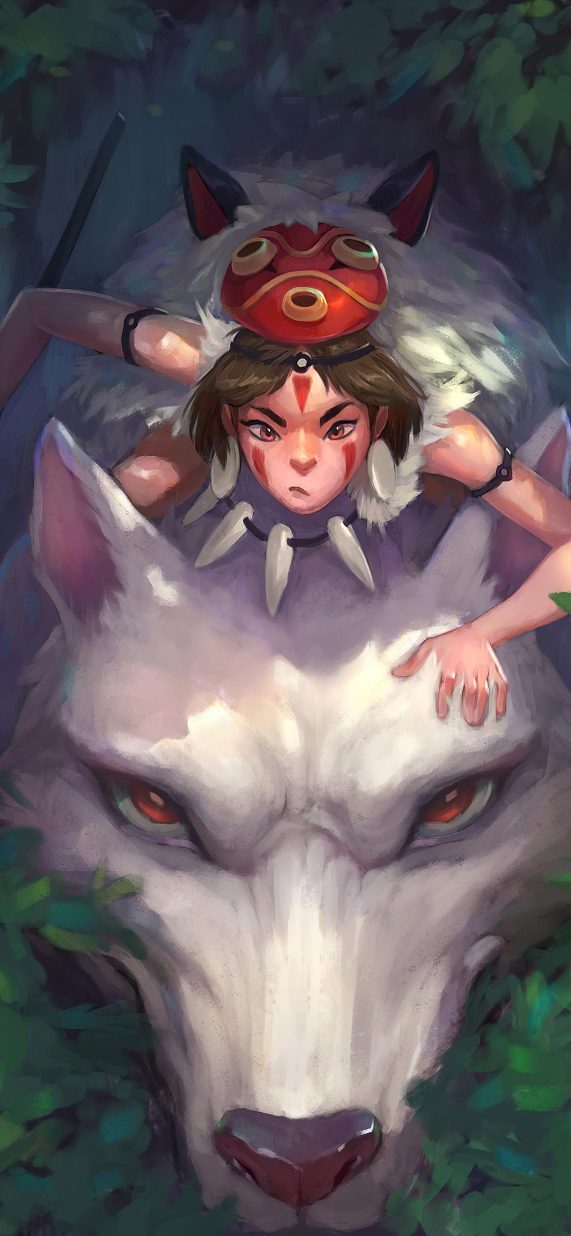 1125x2436 Princess Mononoke Fanart 4k iPhone XS, iPhone iPhone X HD 4k Wallpaper, Image, Background, Photo and Picture