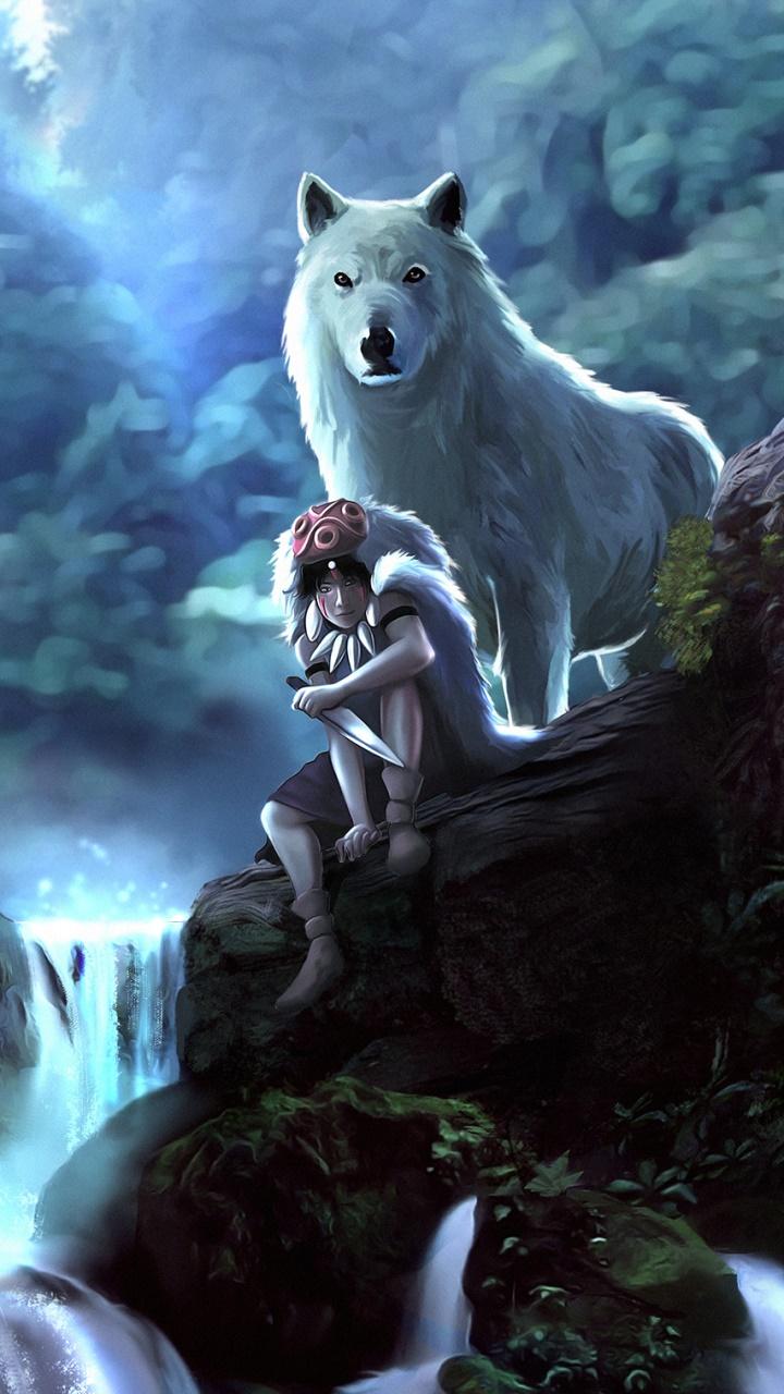 720x1280 Wallpaper / Anime Princess Mononoke Phone Wallpaper, Dagger, Woman Warrior, Wolf, 720x1280 free download