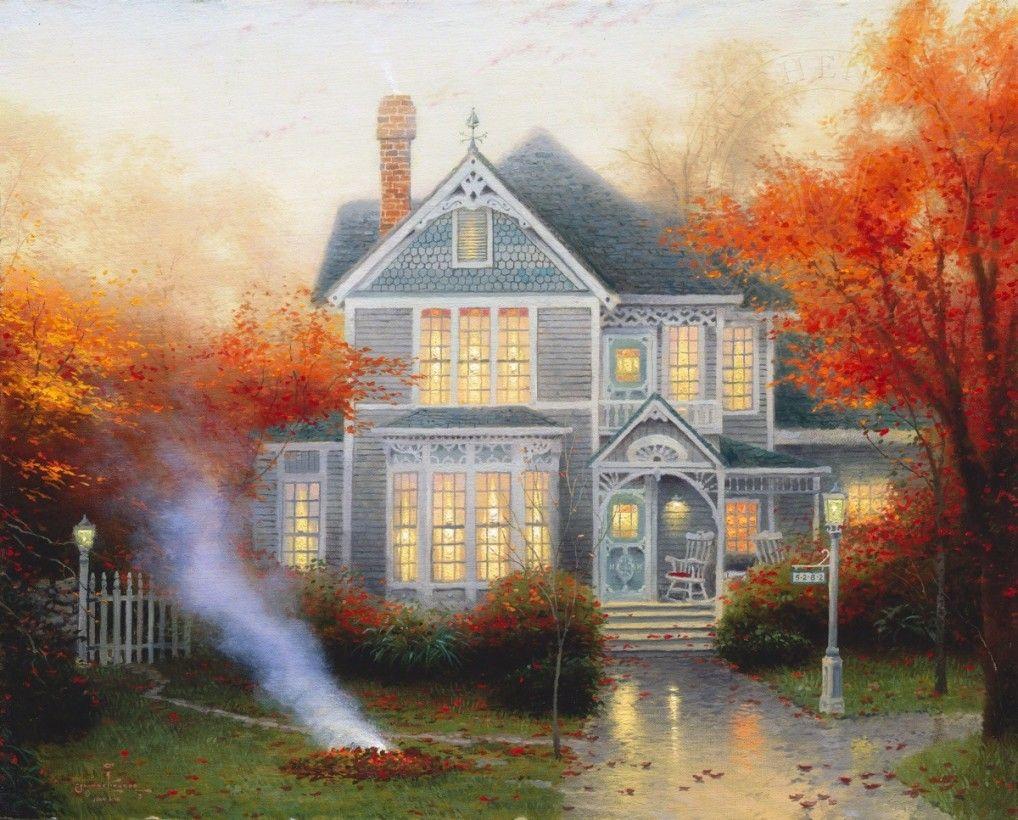 1018x820 Amber Afternoon Art by Thomas Kinkade Studios. Thomas kinkade paintings, Thomas kinkade art, Kinkade paintings