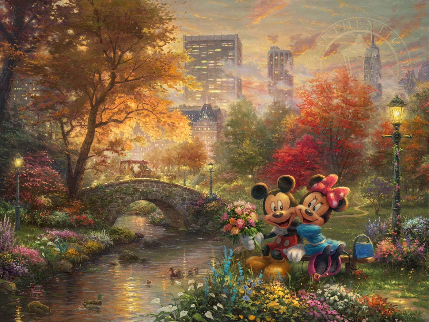 1400x1050 Disney Mickey and Minnie Central Park Prints Kinkade Studios