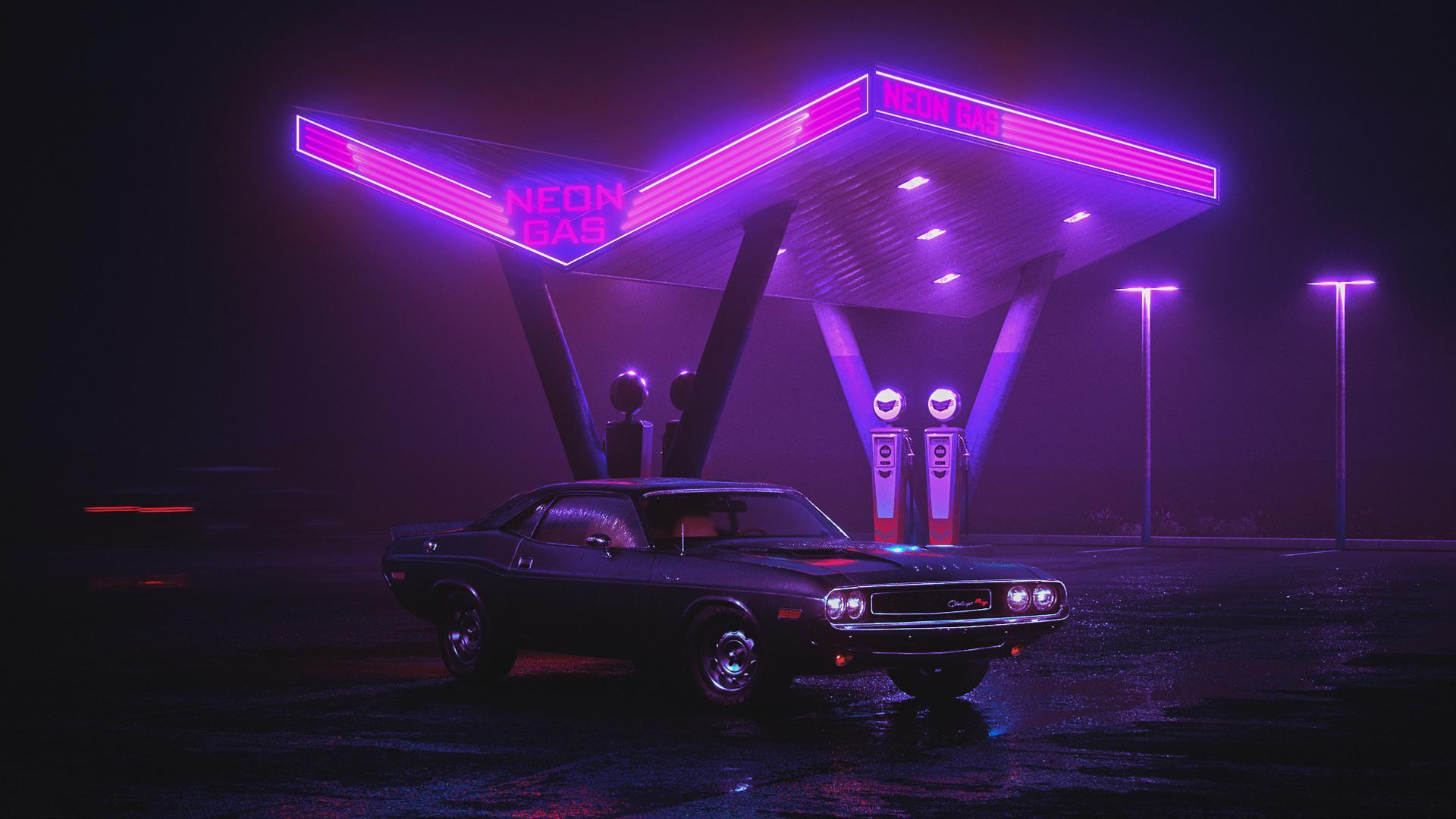 1920x1080 Neon Gas Station [1920x1080]