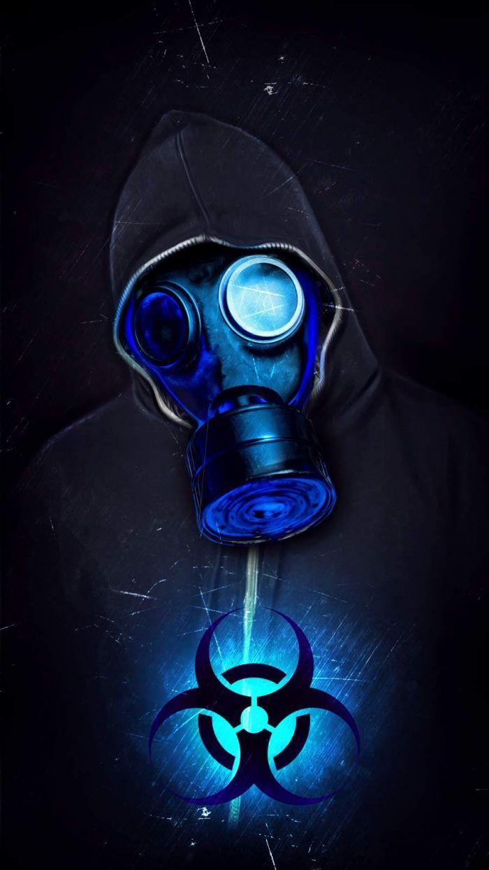 700x1244 Blue Gas Mask Wallpaper