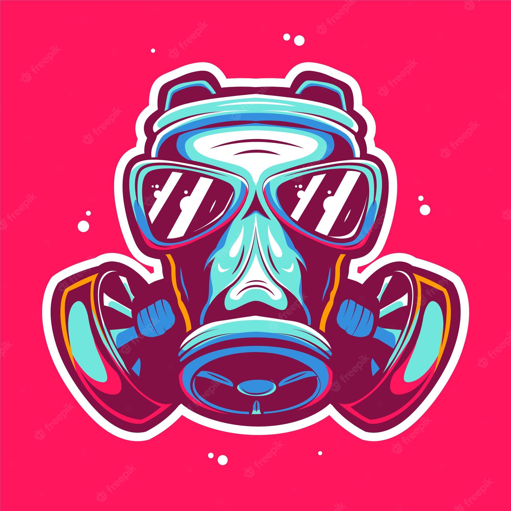 2000x2000 Premium Vector. Cool gas face mask wallpaper art