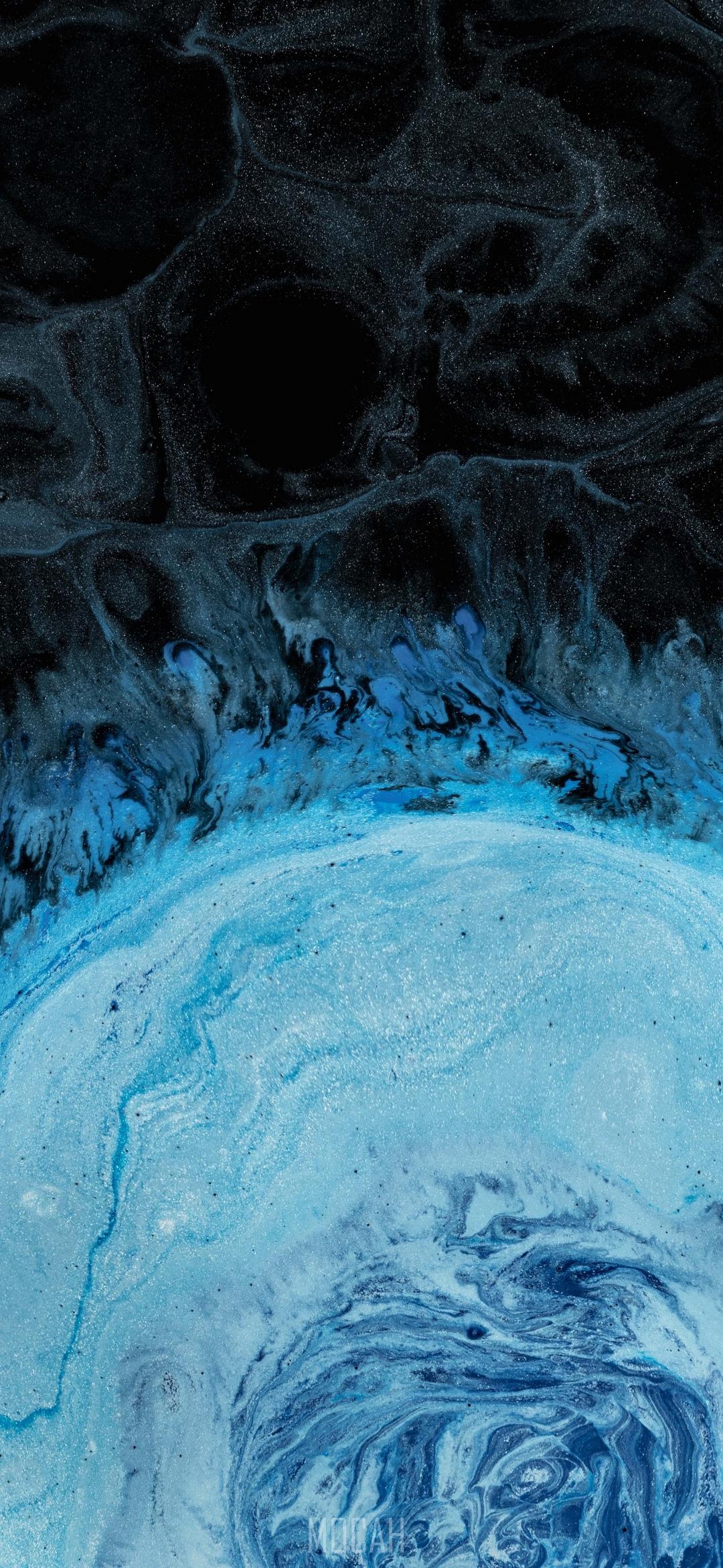 1080x2340 Abstract Blue And Black Fluid Art HD Phone Wallpaper