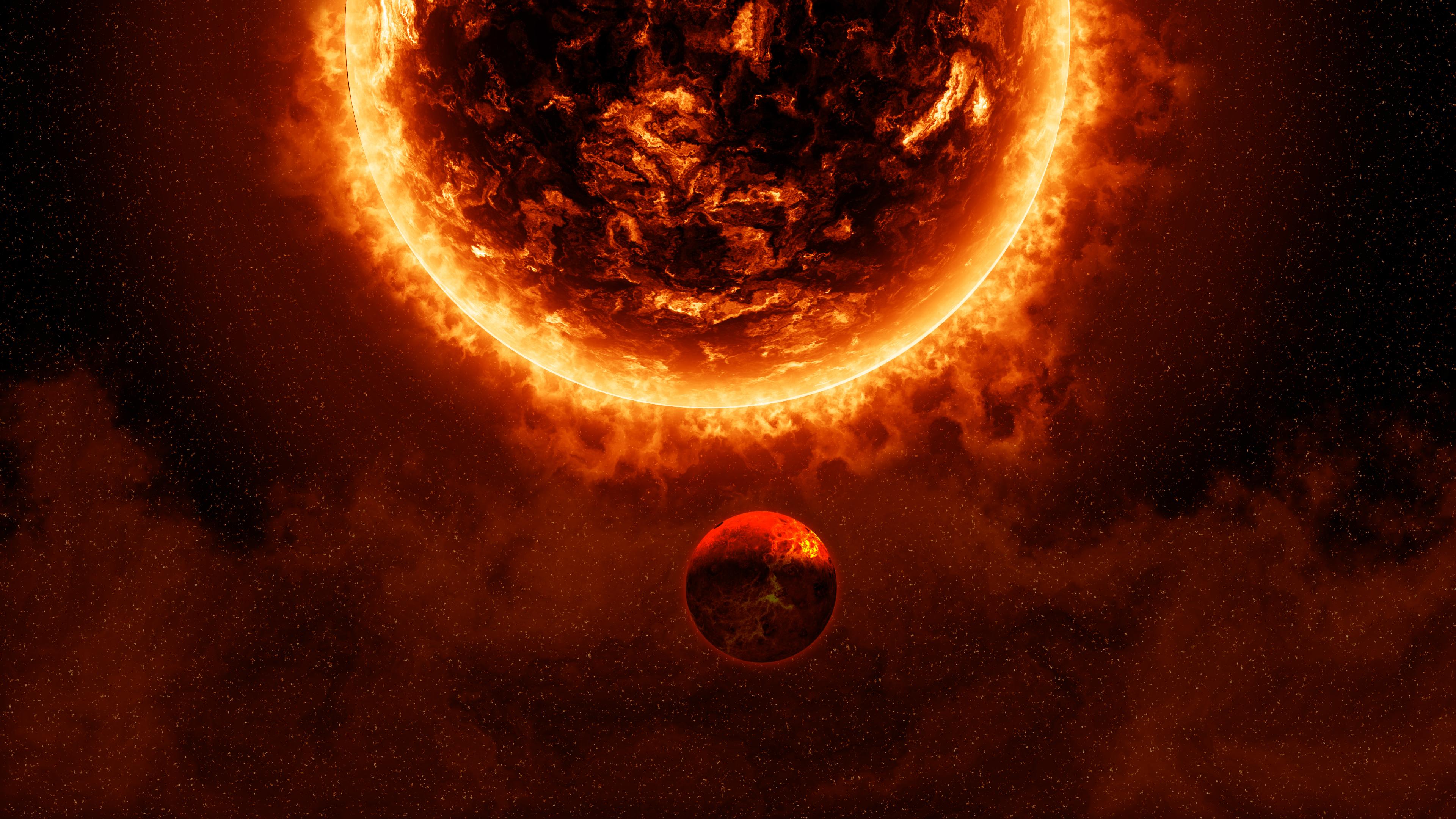 3840x2160 Sun Wallpaper 4K, Solar system, Planet, Space