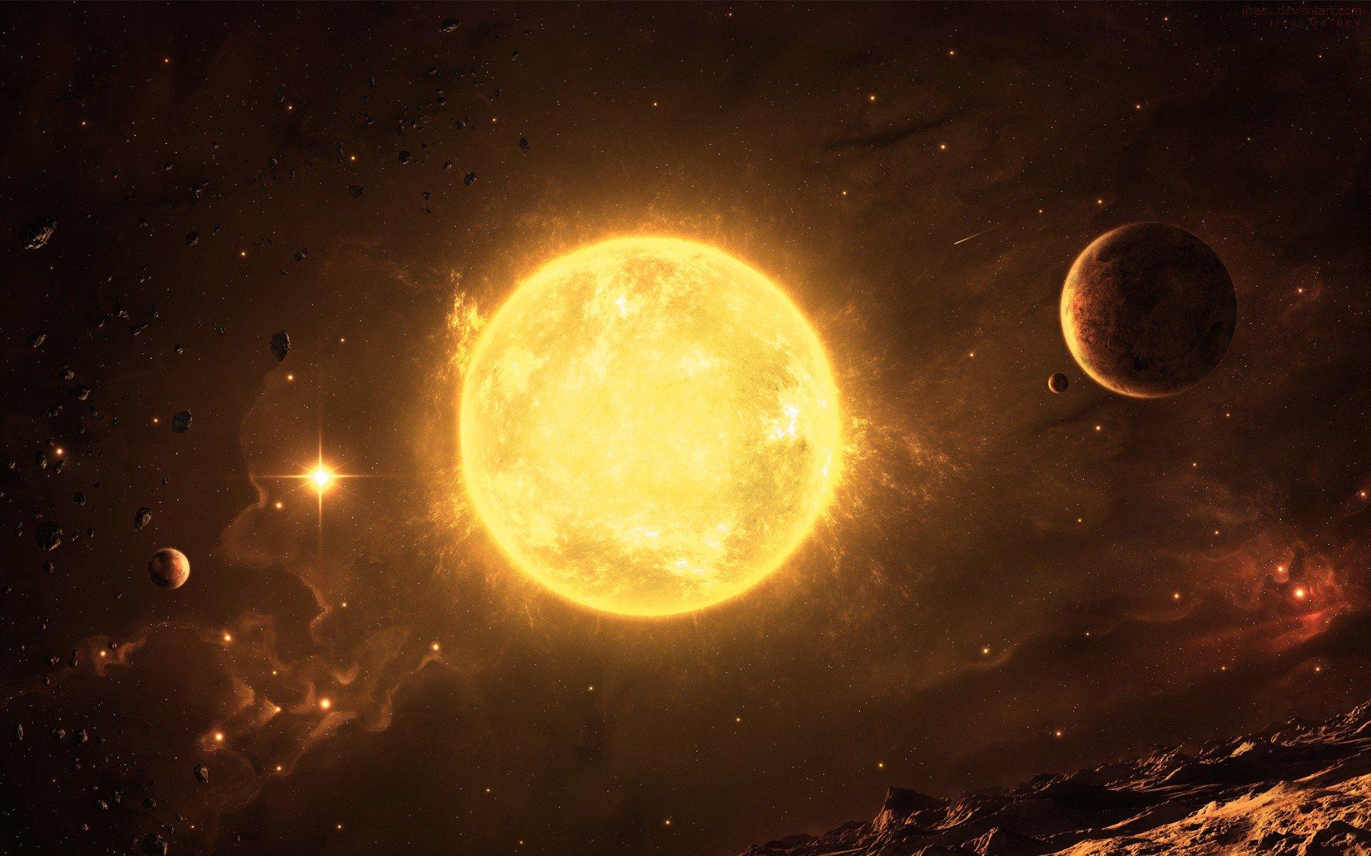 1920x1200 universe, Sun, Space art HD Wallpaper / Desktop and Mobile Image & Photo