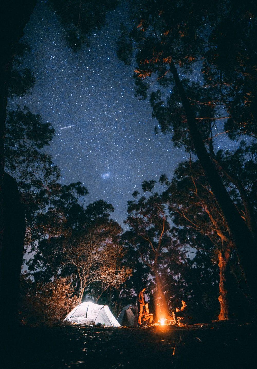 Camping night star iPhone X Wallpapers Free Download