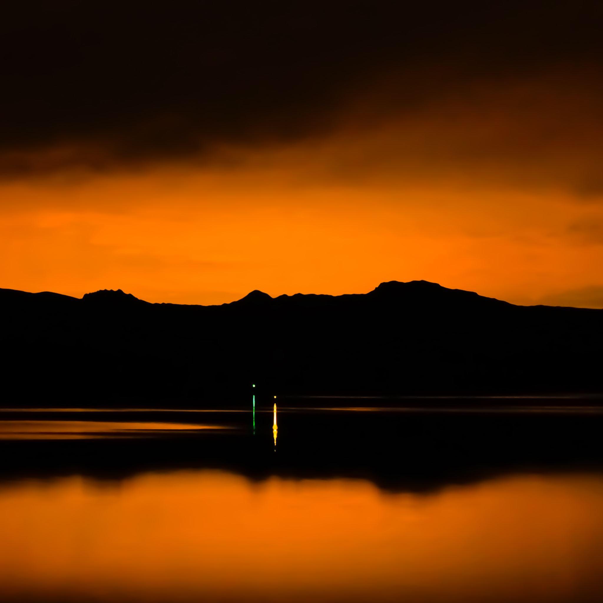 2048x2048 Orange Silhouette iPad Air Wallpaper Free Download