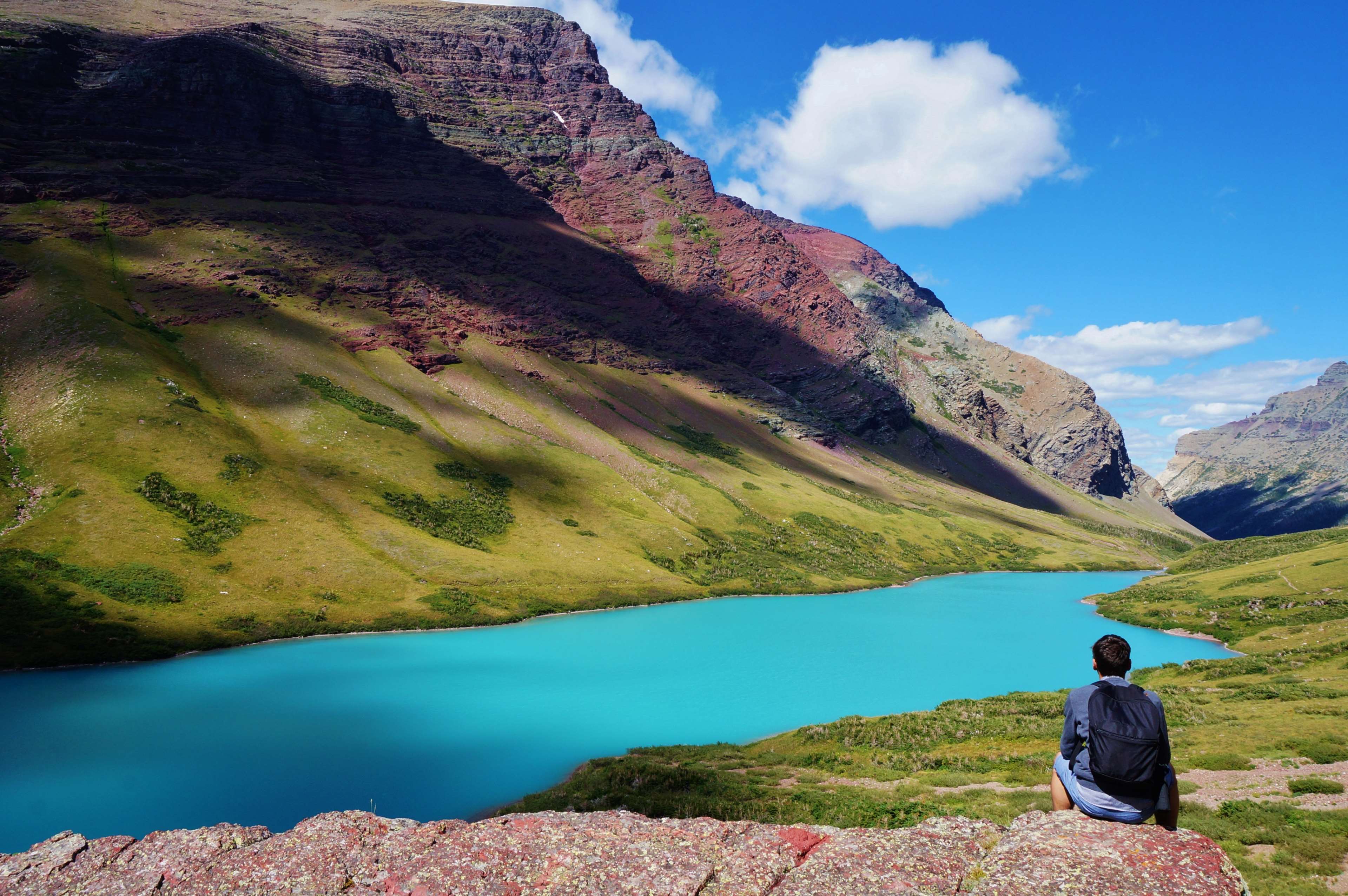 3840x2552 america, boy, camping, cracker, glacier, grass, hike, hiking, ice