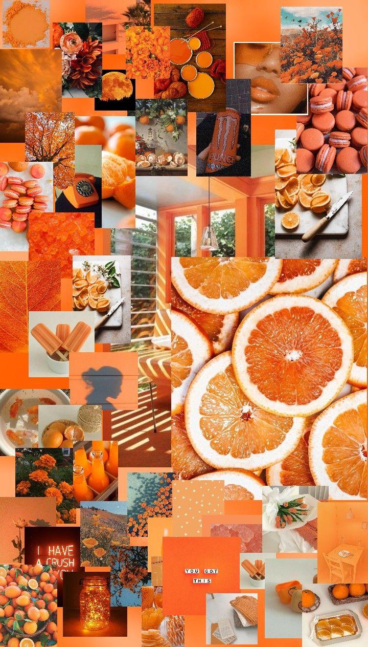 720x1264 aesthetic collage. Orange wallpaper, Orange aesthetic, Aesthetic pastel wallpaper