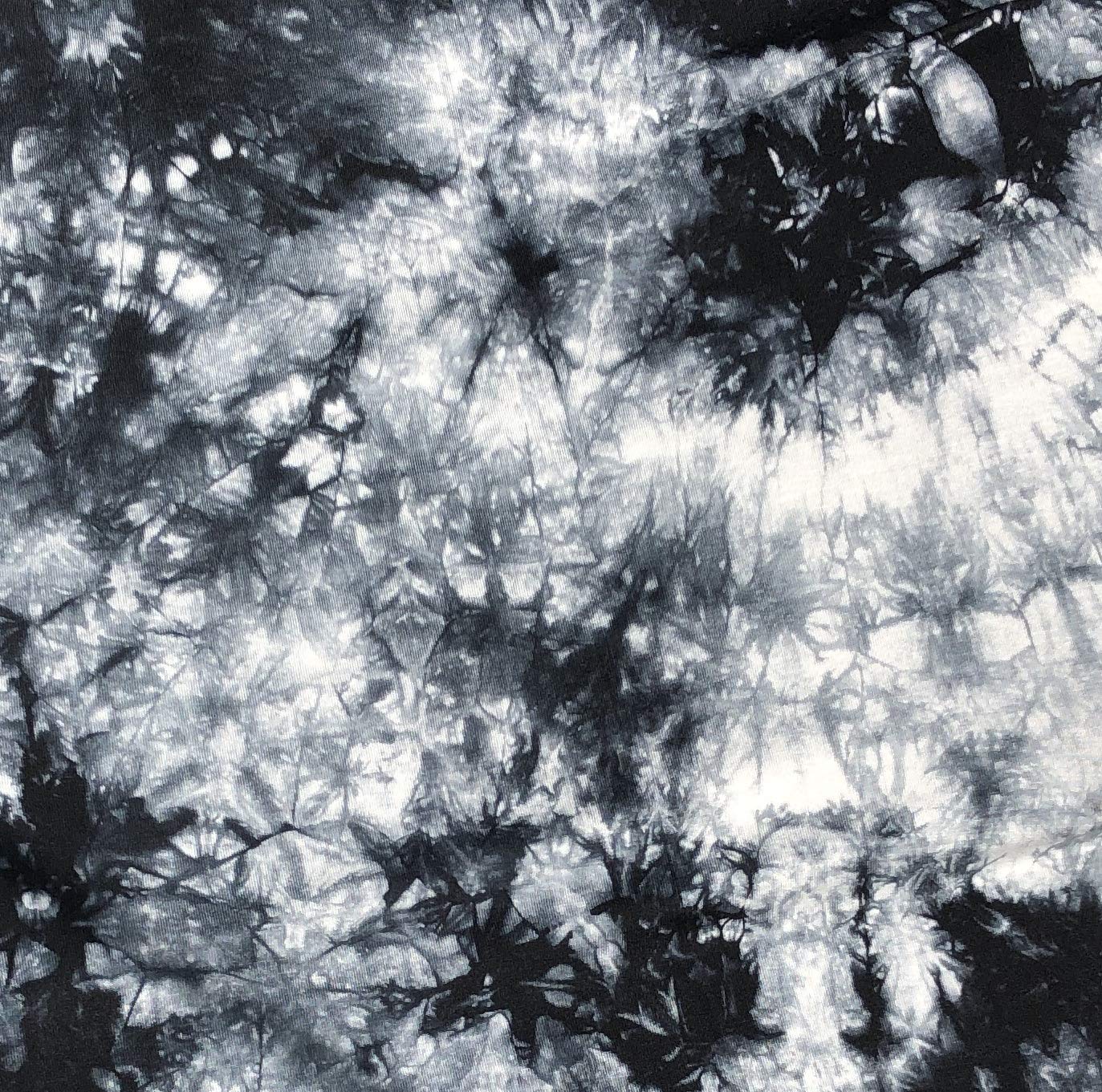 1373x1361 60” Bamboo Spandex Stretch Tie Dyed Black & White Cloud Apparel Knit Fabric by The Yard : Arts, Crafts & Sewing