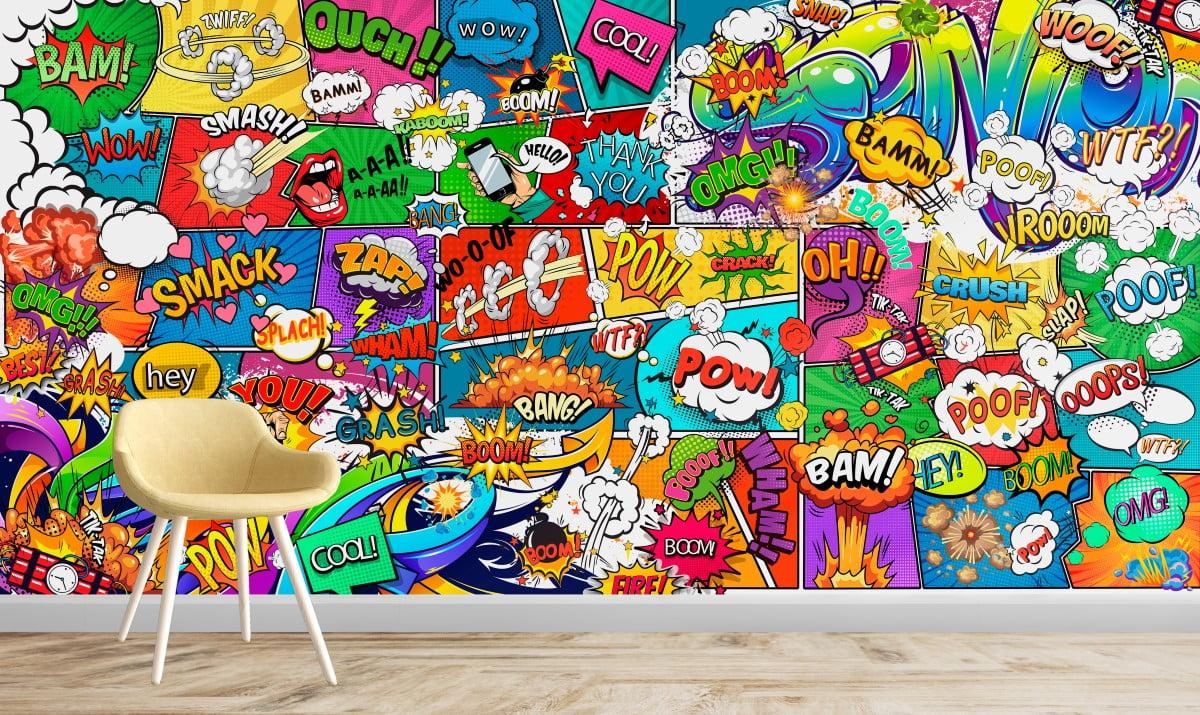 1200x715 Colorful Drawn Comics and Graffiti Pop Up Style Wallpaper