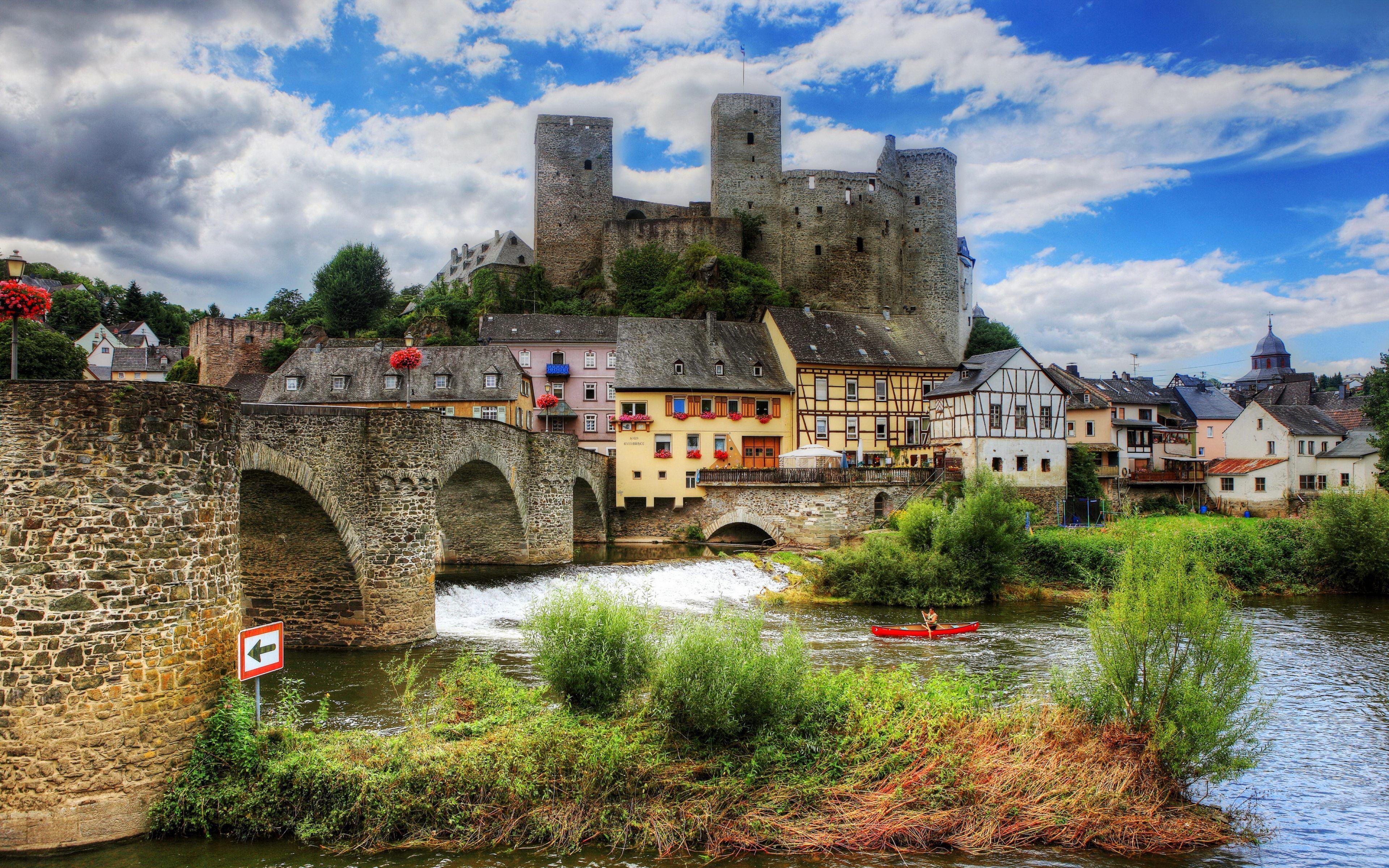 3840x2400 Landscape 4K Ultra HD Wallpaper. Runkel Germany Beautiful Landscape