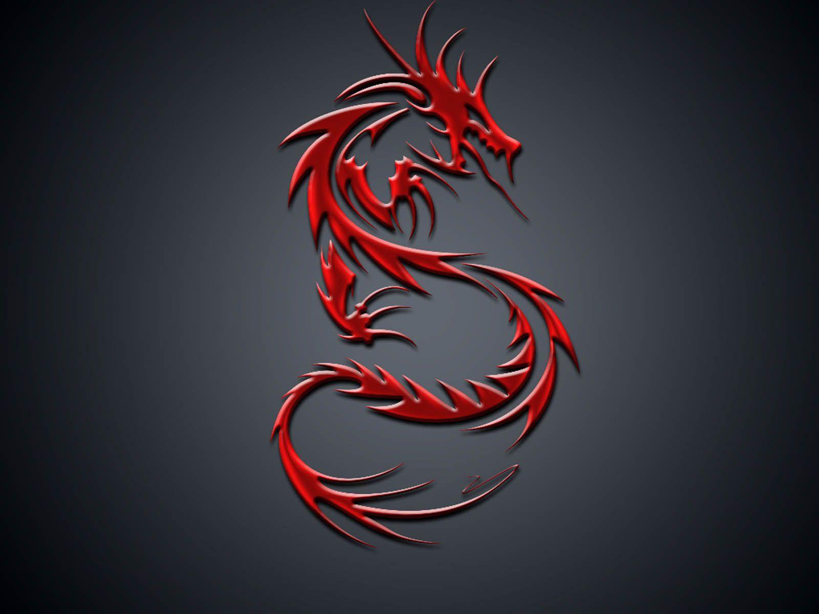 1600x1200 Black Dragon Tribal Wallpaper