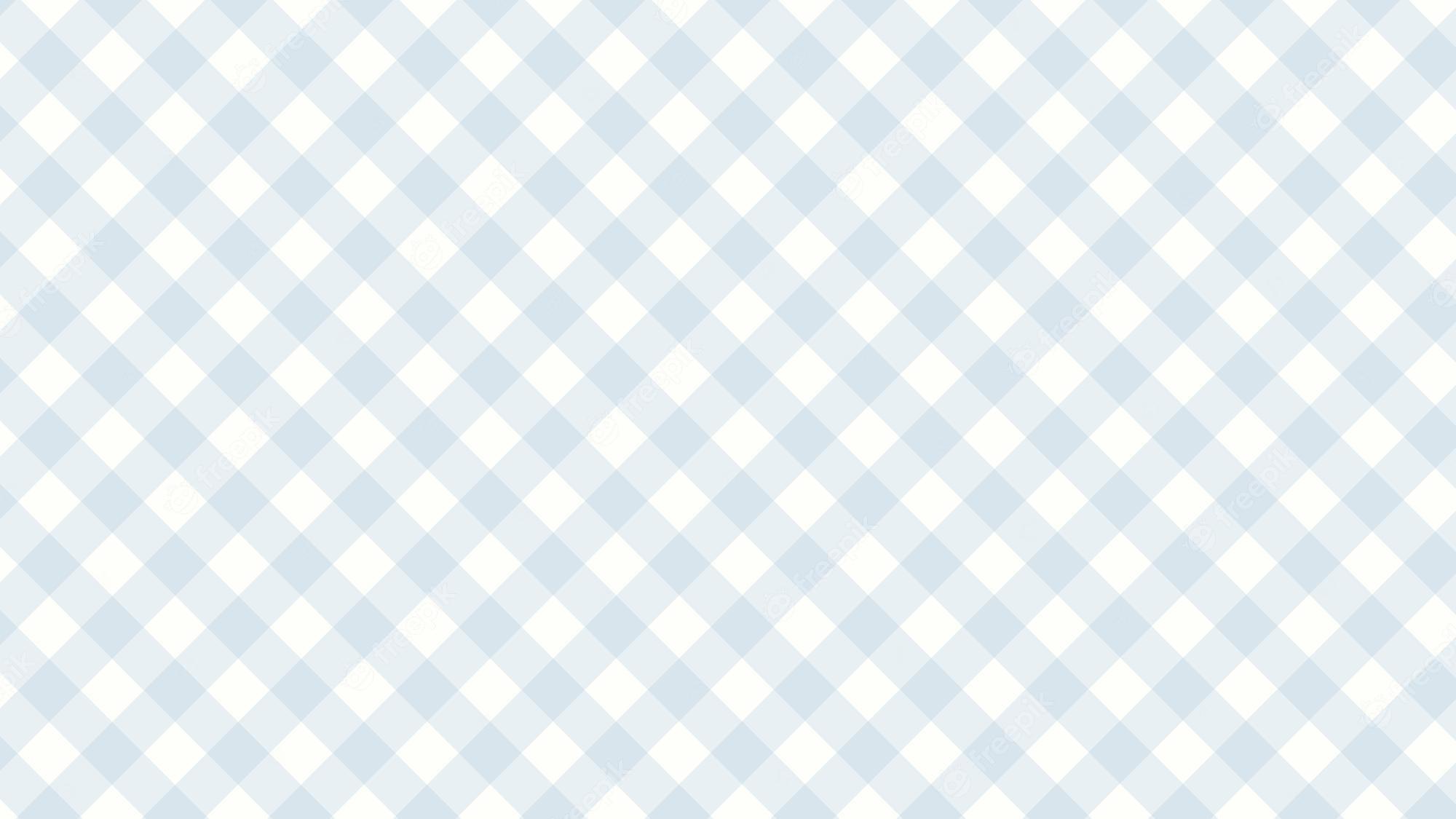2000x1125 Premium Vector. Aesthetic retro pastel blue diagonal gingham checkers checkerboard tartan wallpaper illustration perfect for backdrop wallpaper banner postcard background