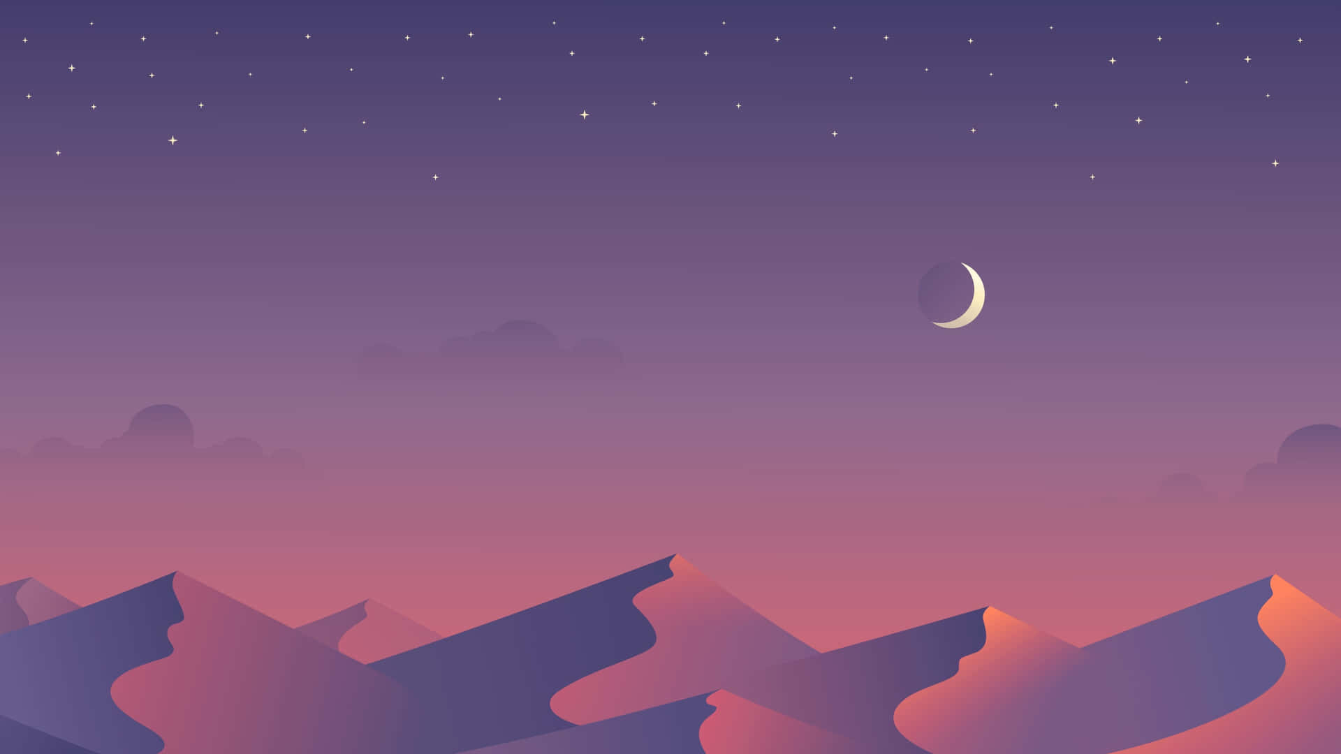 1920x1080 Download A Mountain Landscape With A Crescent And Stars