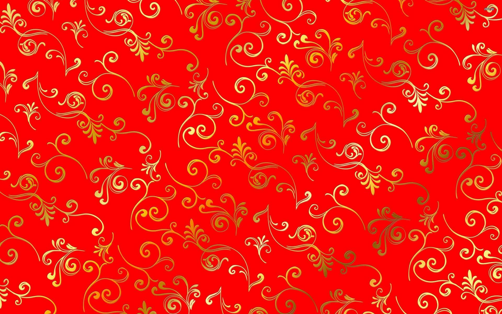 1920x1200 Download A Red Background With Gold Swirls Wallpaper