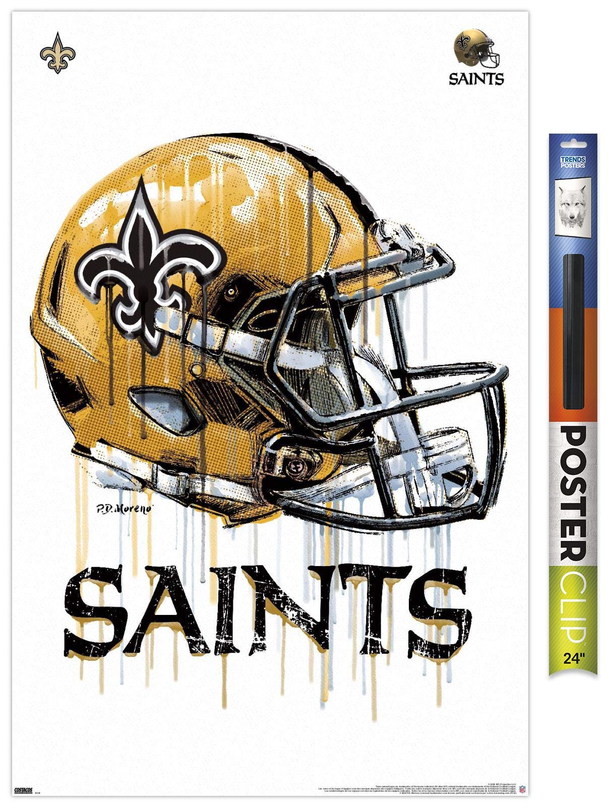 1212x1603 Trends International NFL New Orleans Saints Helmet 20 Wall Poster, 22.375 x Poster & Clip Bundle : Everything Else