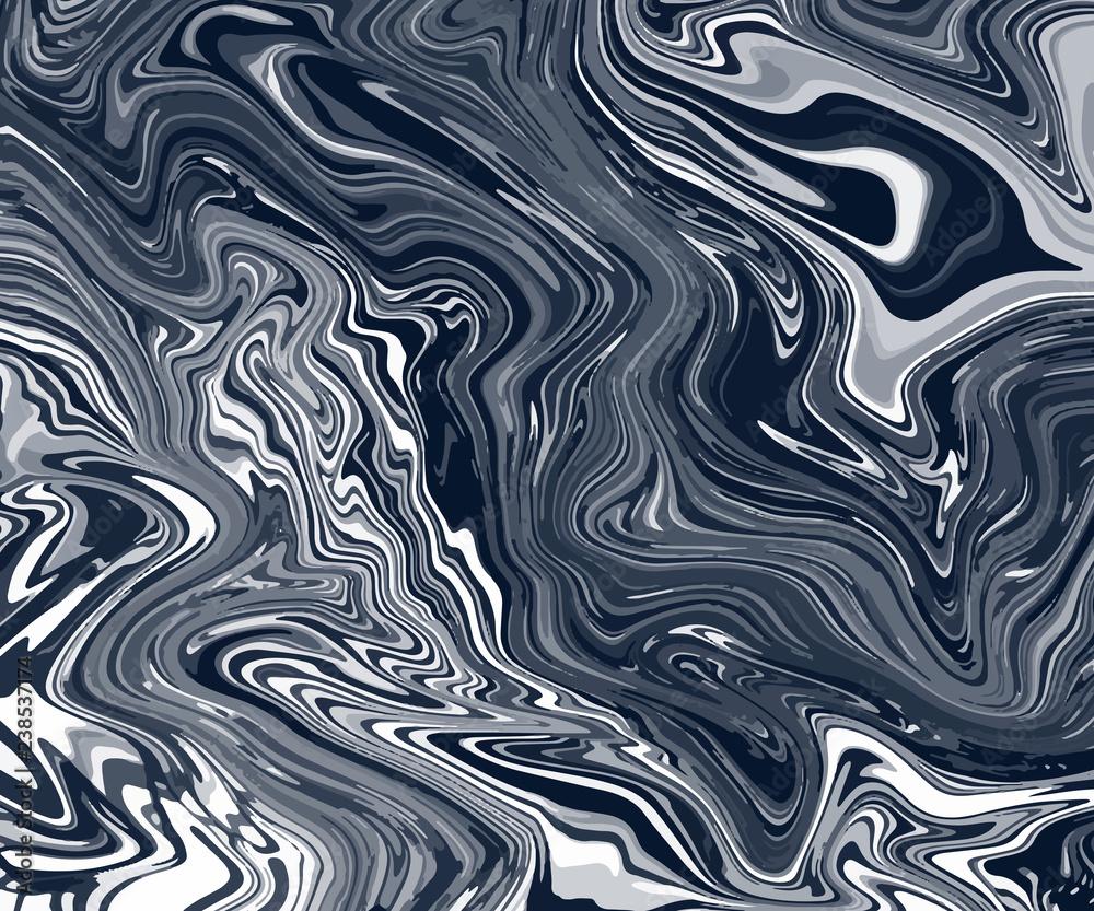 1000x833 Artistic illustration. Painted black waves. Dark gray marble texture. Decorative wallpaper. Handmade unique background. Vector creative design. Abstract art image Stock Vector