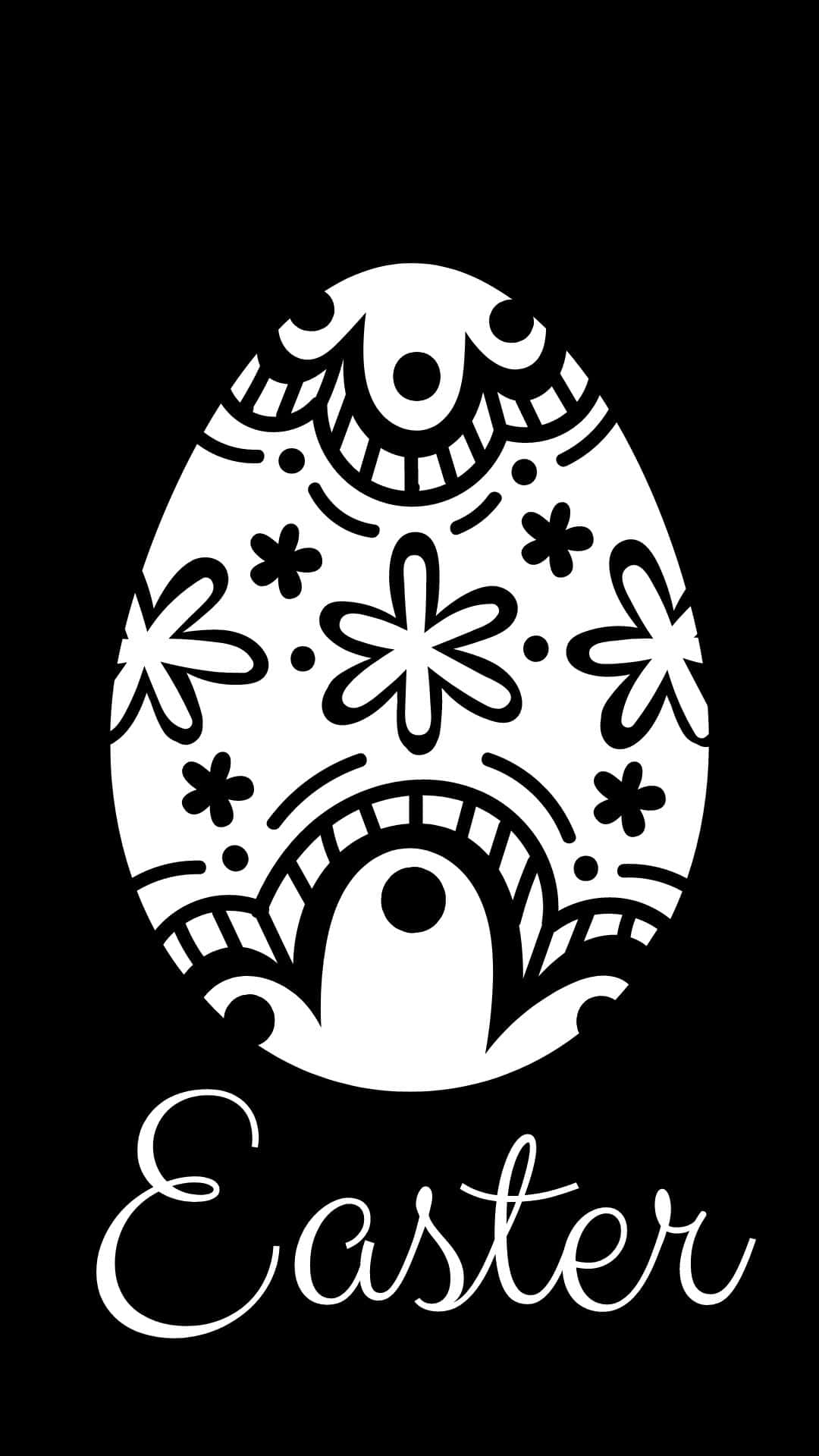 1080x1920 Download Black And White Easter Egg Background