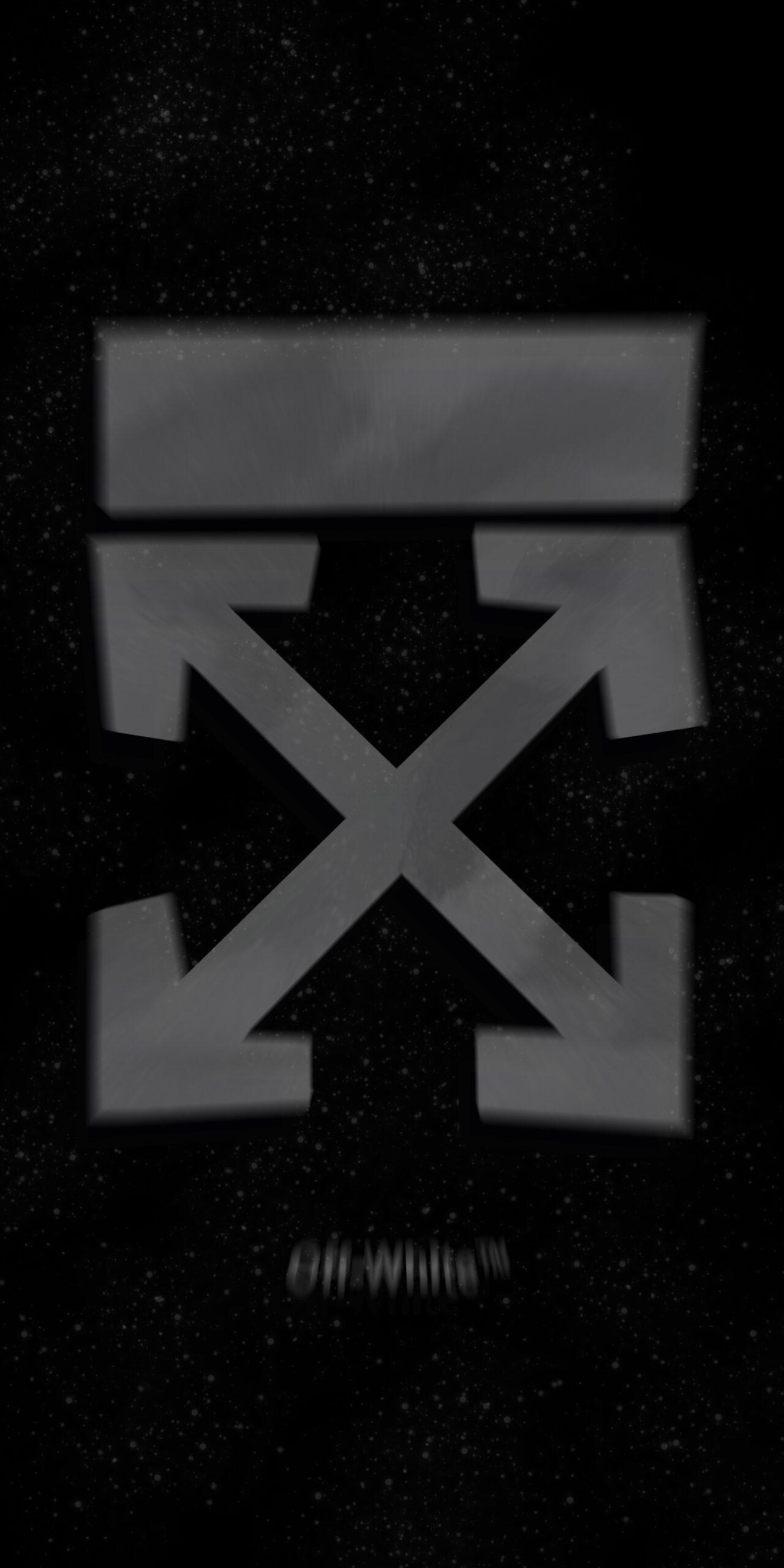 1280x2560 ✖️ Off White Brand Wallpaper Spray Black Background For Phone