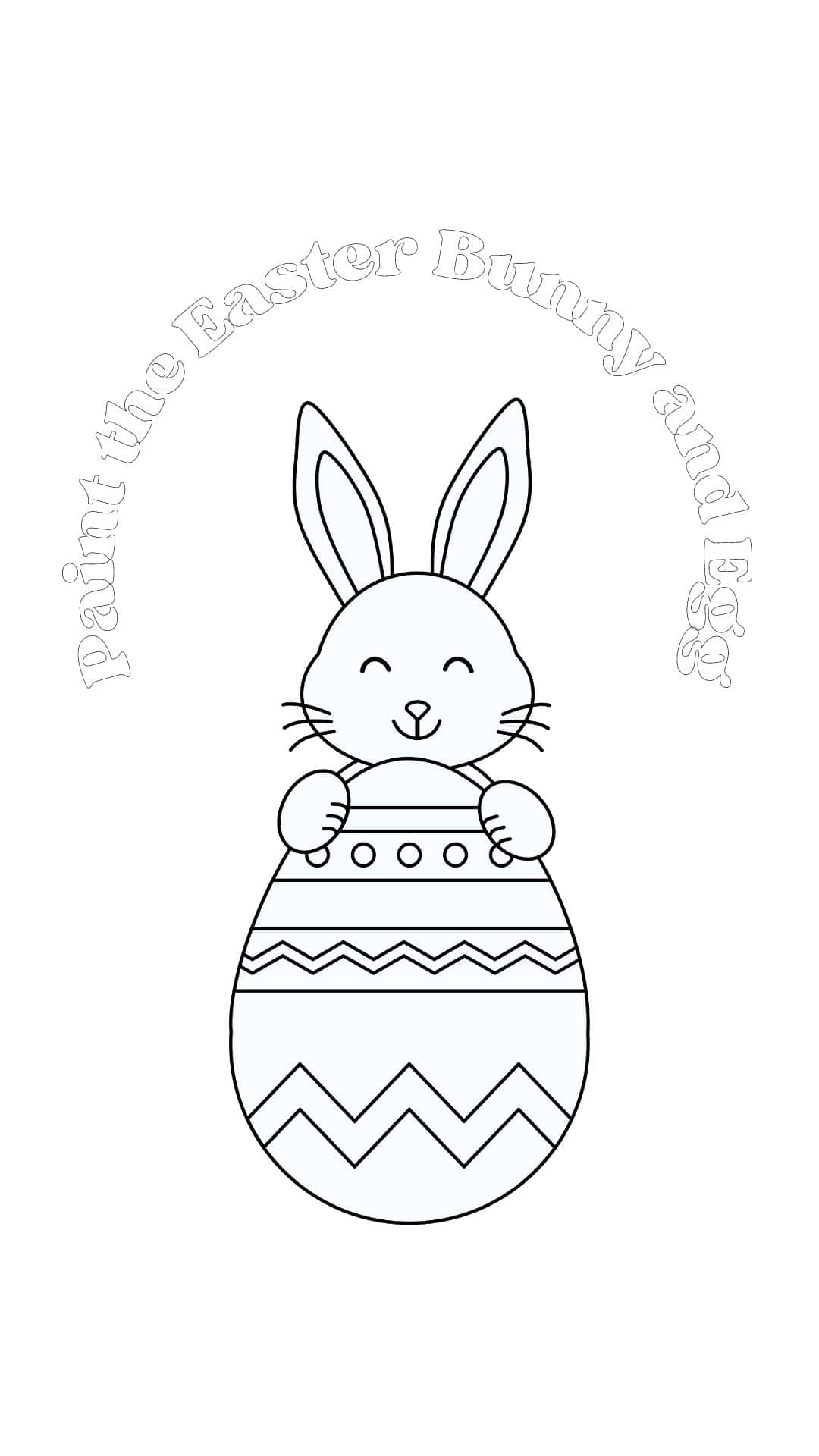 1080x1920 Download Outline Drawing Of Bunny Inside Easter Egg Background