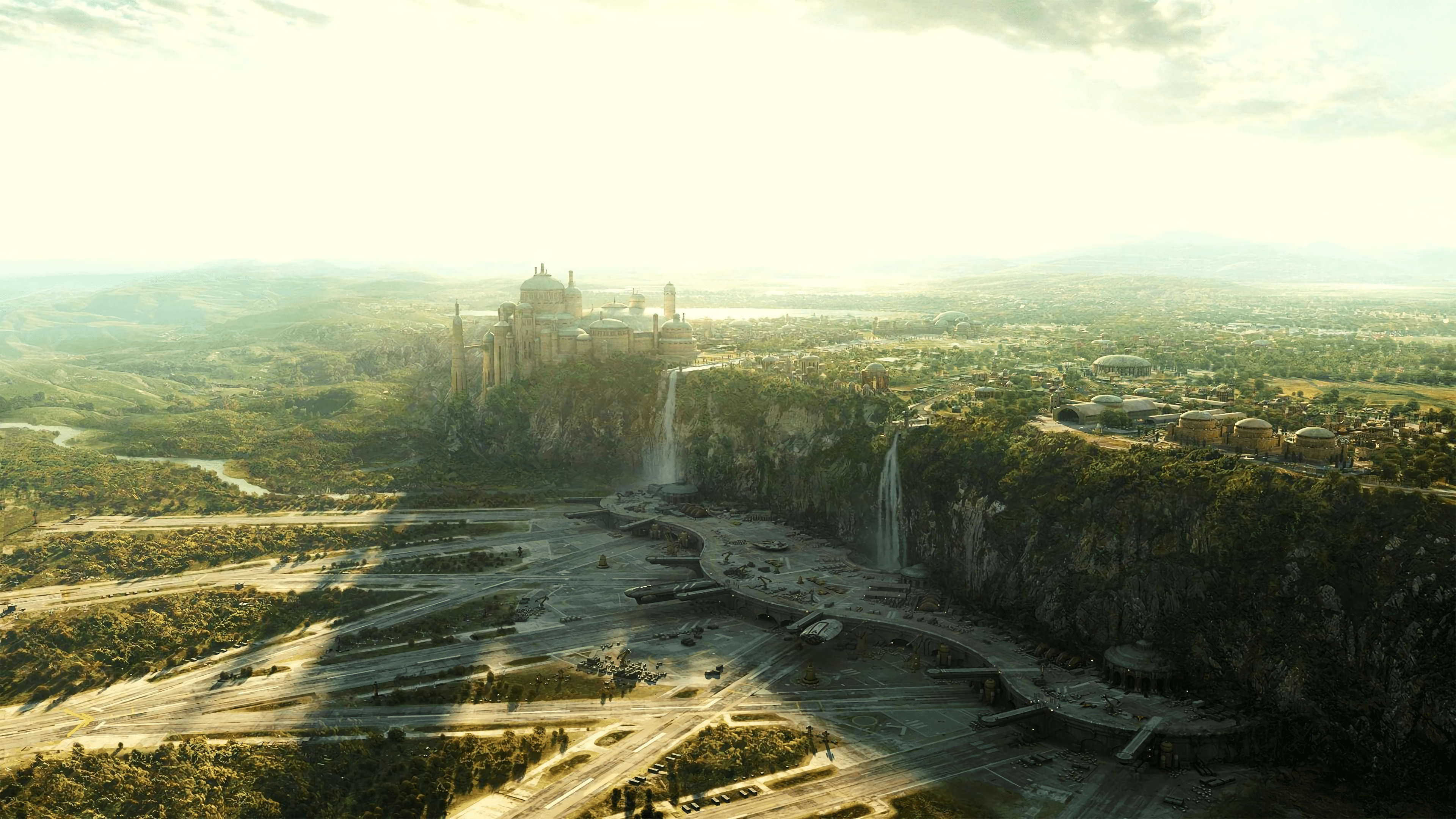 3840x2160 landscape, Star Wars, Naboo, sunlight, cliff Gallery HD Wallpaper