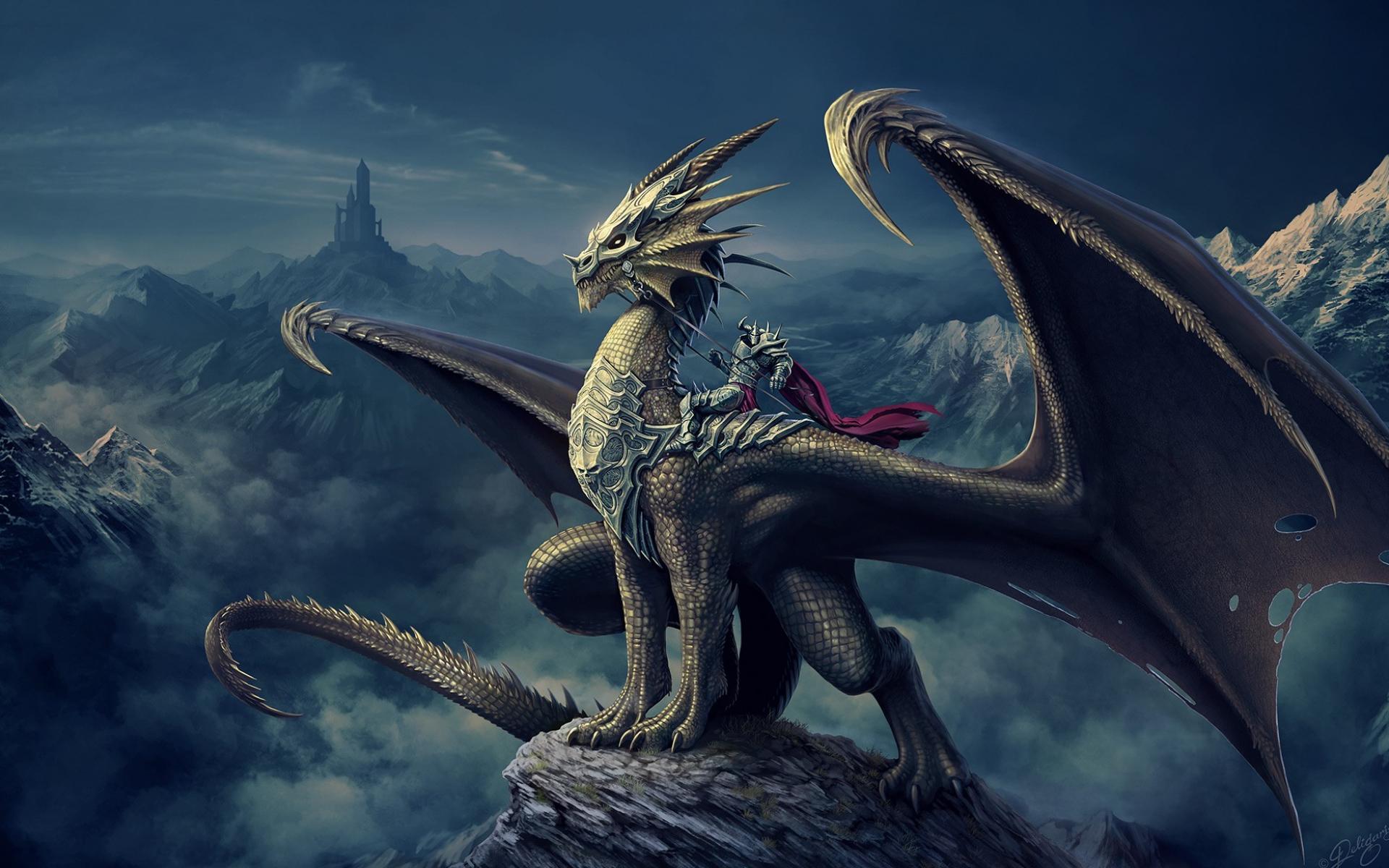 1920x1200 Wallpaper Dragon, Mythical Creature, Mythology, Extinction, Sky, Background Free Image