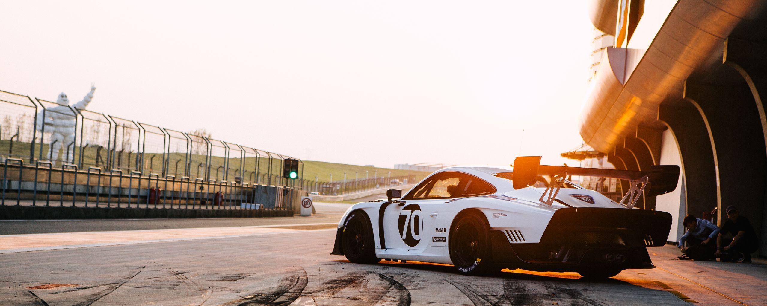 2560x1024 Download wallpaper 2560x1024 porsche porsche, sports car, car, drift ultrawide monitor HD background