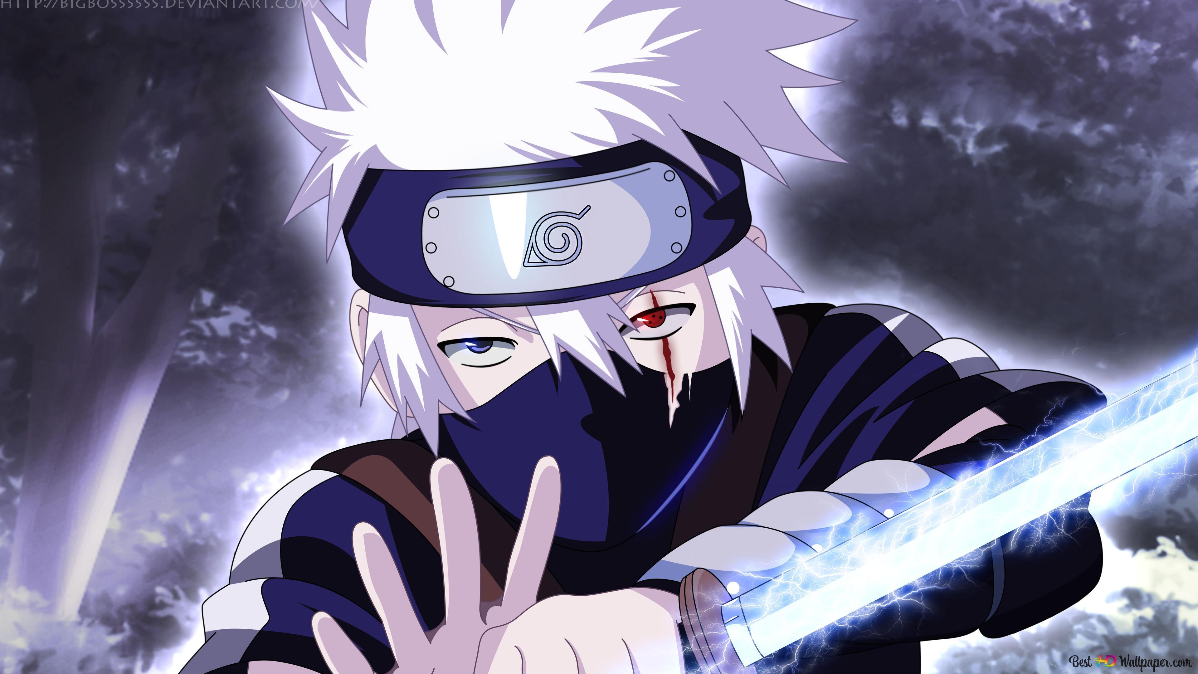 3840x2160 Kakaski Hatake Sword Chidori 4K wallpaper download