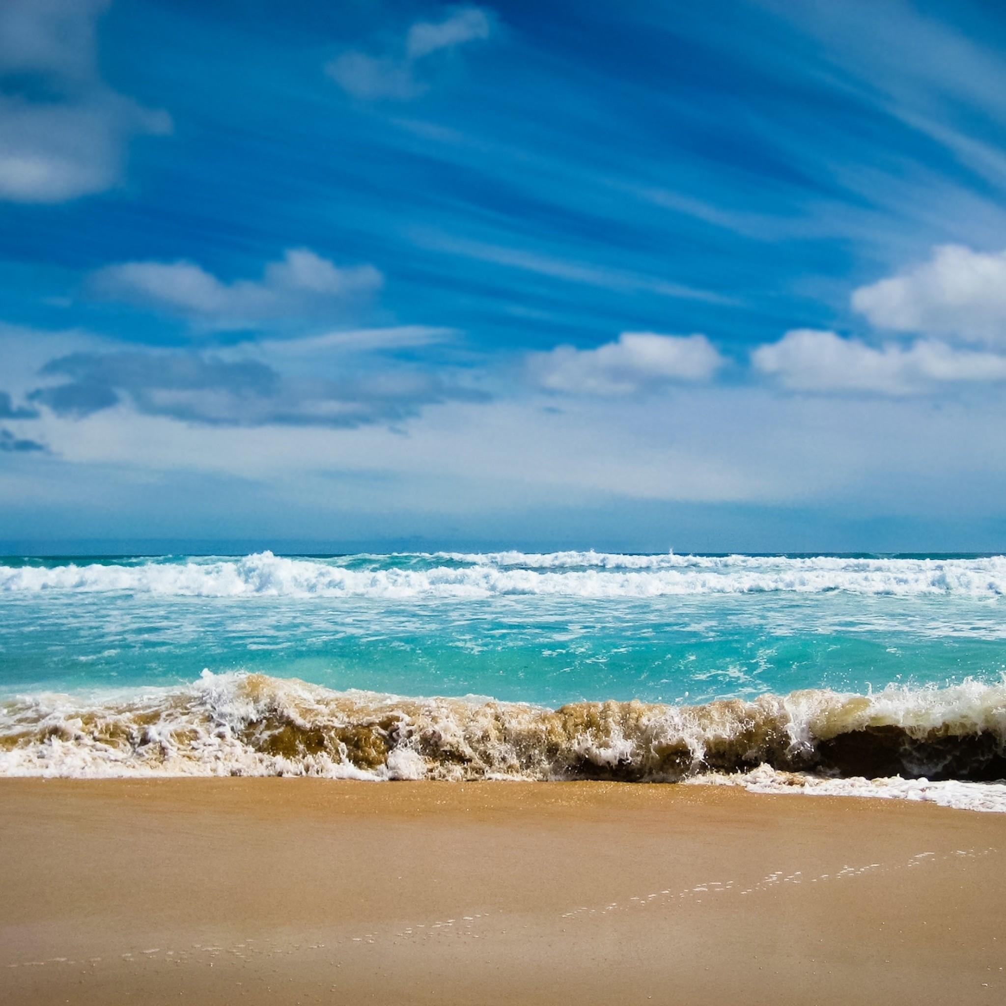 2048x2048 Preview wallpaper ocean, sea, gulf, waves, blue water, coast, beach