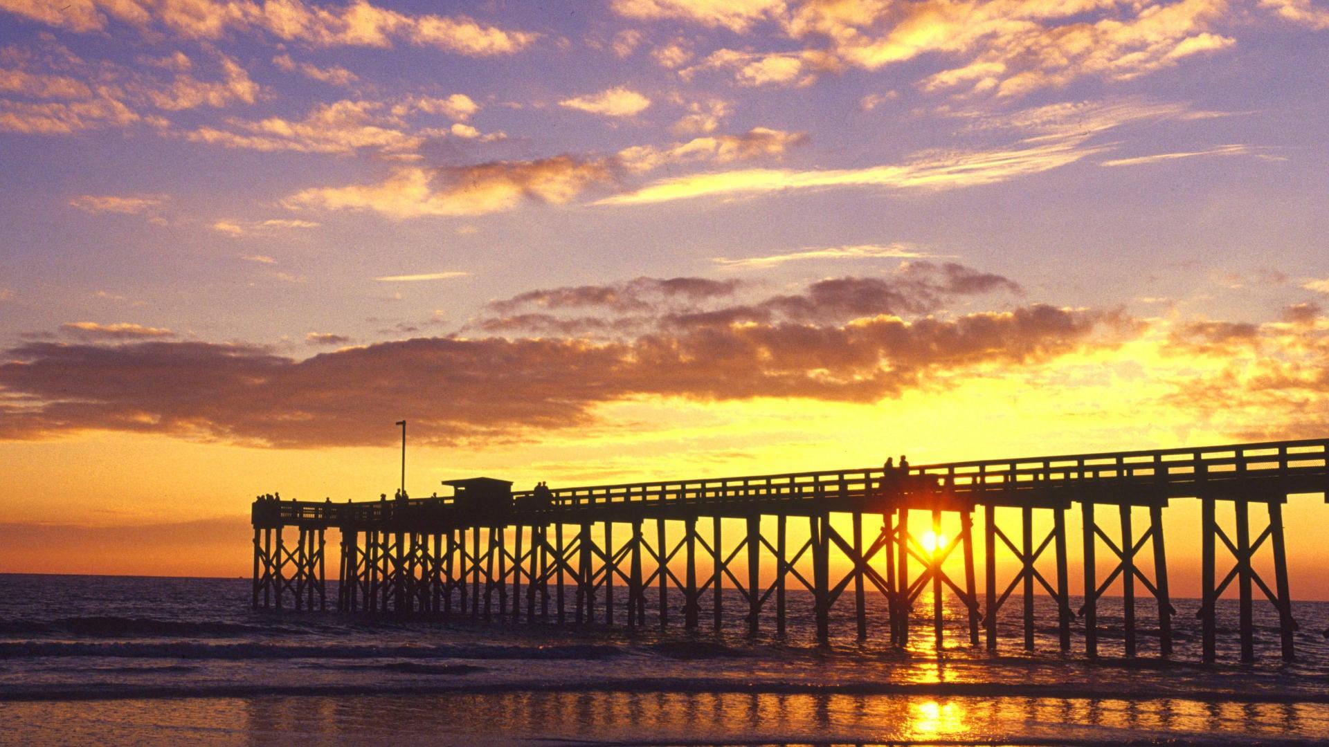 1920x1080 Download Florida Beach Wooden Pier Wallpaper