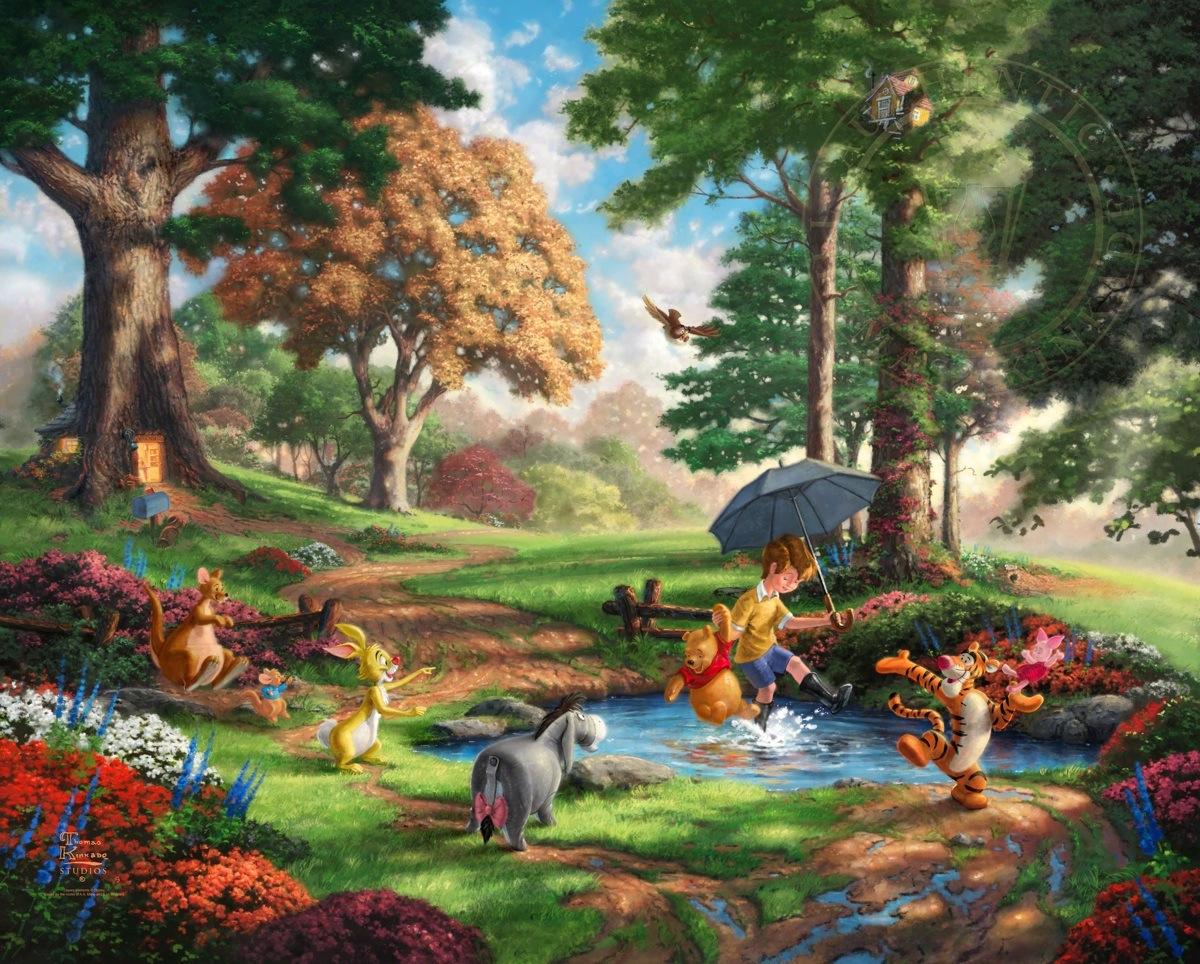 1200x964 Disney Winnie the Pooh I Art by Thomas Kinkade Studios