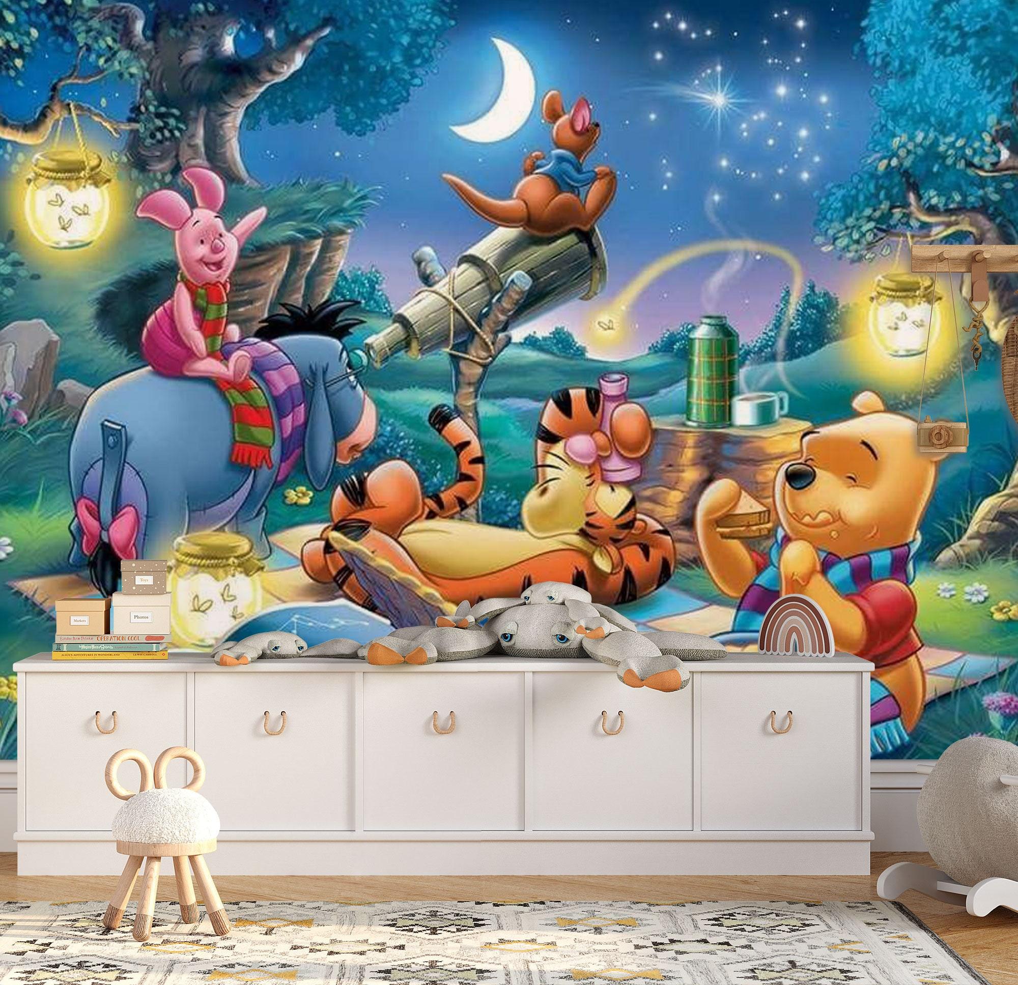 2000x1936 Winnie the Pooh and Friends Staring at the Stars Wall Mural
