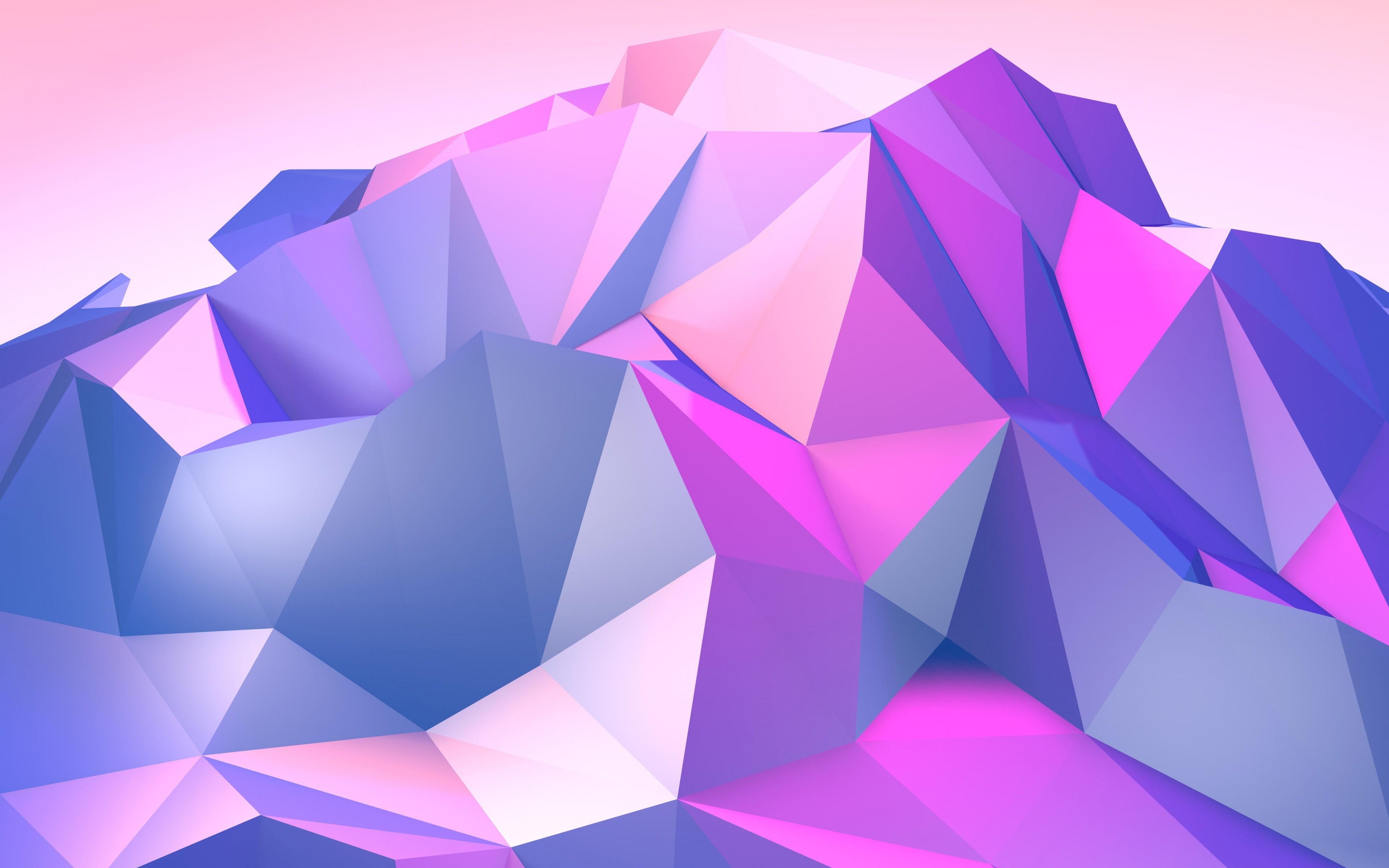 3840x2400 Wallpaper / pink color, luxury, pattern, multi colored, color gradient, abstract, modern, geometric shape, diamond shaped, purple, creativity, geometric, distorted image free download