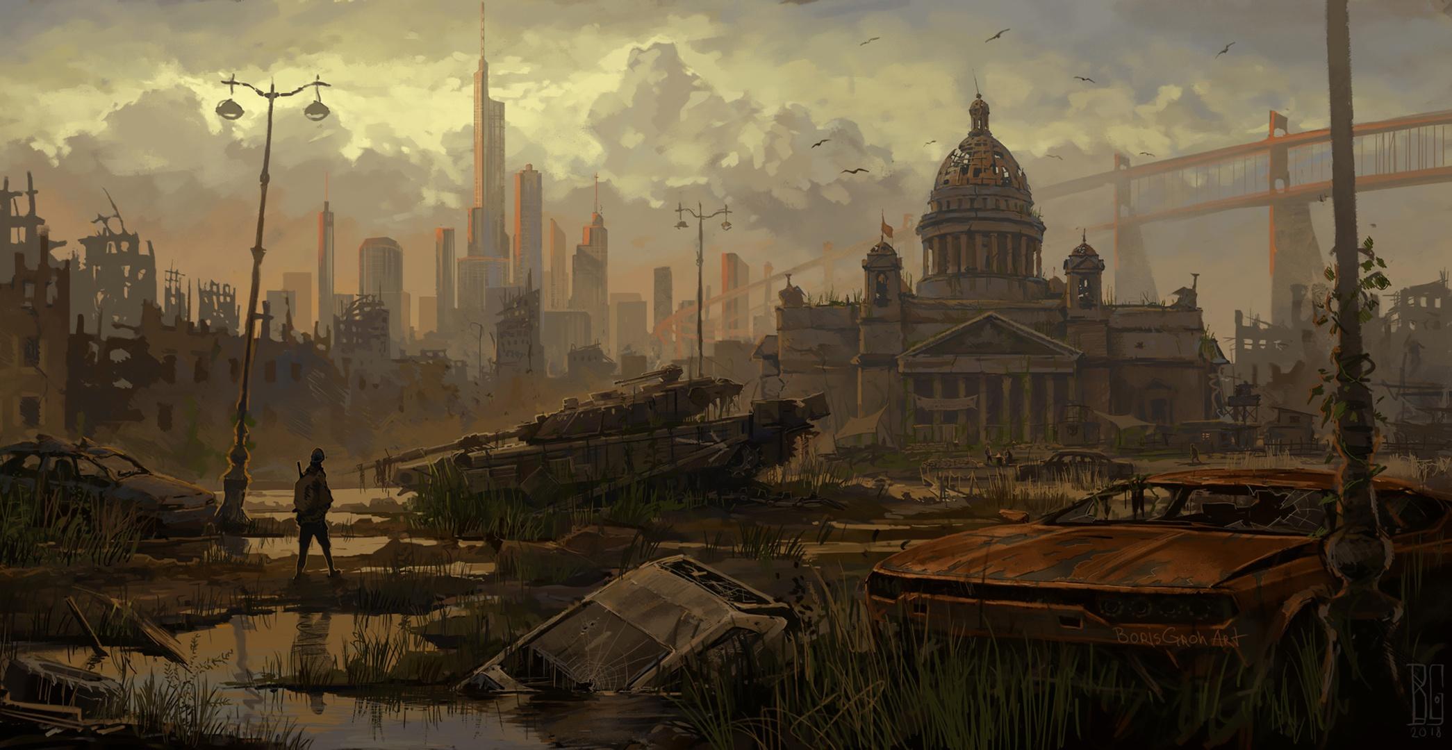 2090x1080 Post Apocalyptic, Building, City, Ruin, HD Wallpaper
