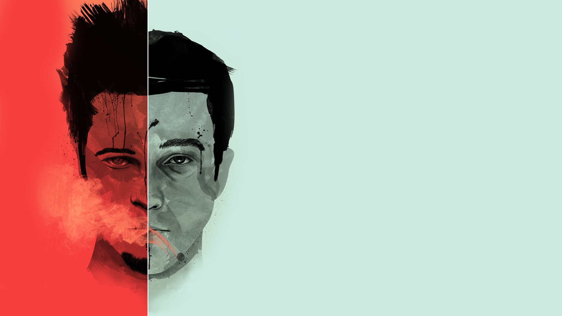 1920x1080 Wallpaper / Fight Club, Tyler Durden, movies, artwork, Edward Norton, Brad Pitt, frontal view free download