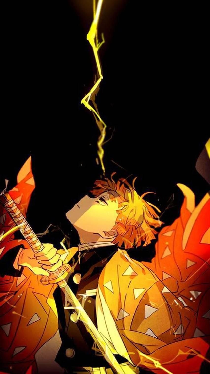 853x1516 Zenitsu Agatsuma Background Image for All Devices