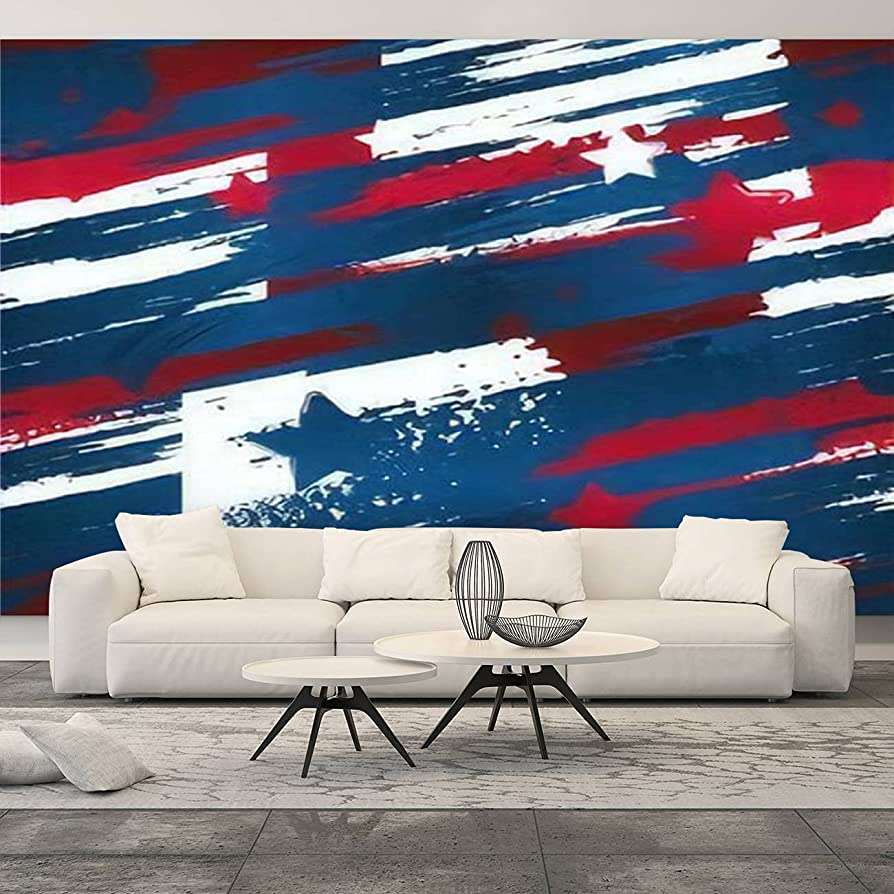 894x894 PVC Wallpaper Abstract Seamless Colors Grunge Pattern American Flag Repeats Print Peel & Stick Wallpaper Self Adhesive Contact Paper Wall Poster Sticker Wall Mural Home Decor For Living Room