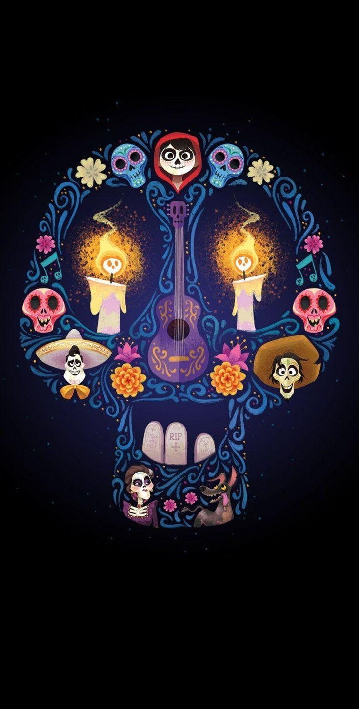 736x1454 disney #coco. Fondos de halloween, Dibujo dia de muertos, Fondo halloween