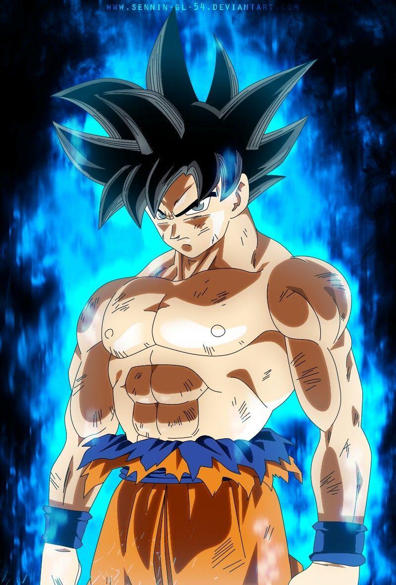 Goku Super Saiyan Blue maxium power manga by SenniN-GL-54 via