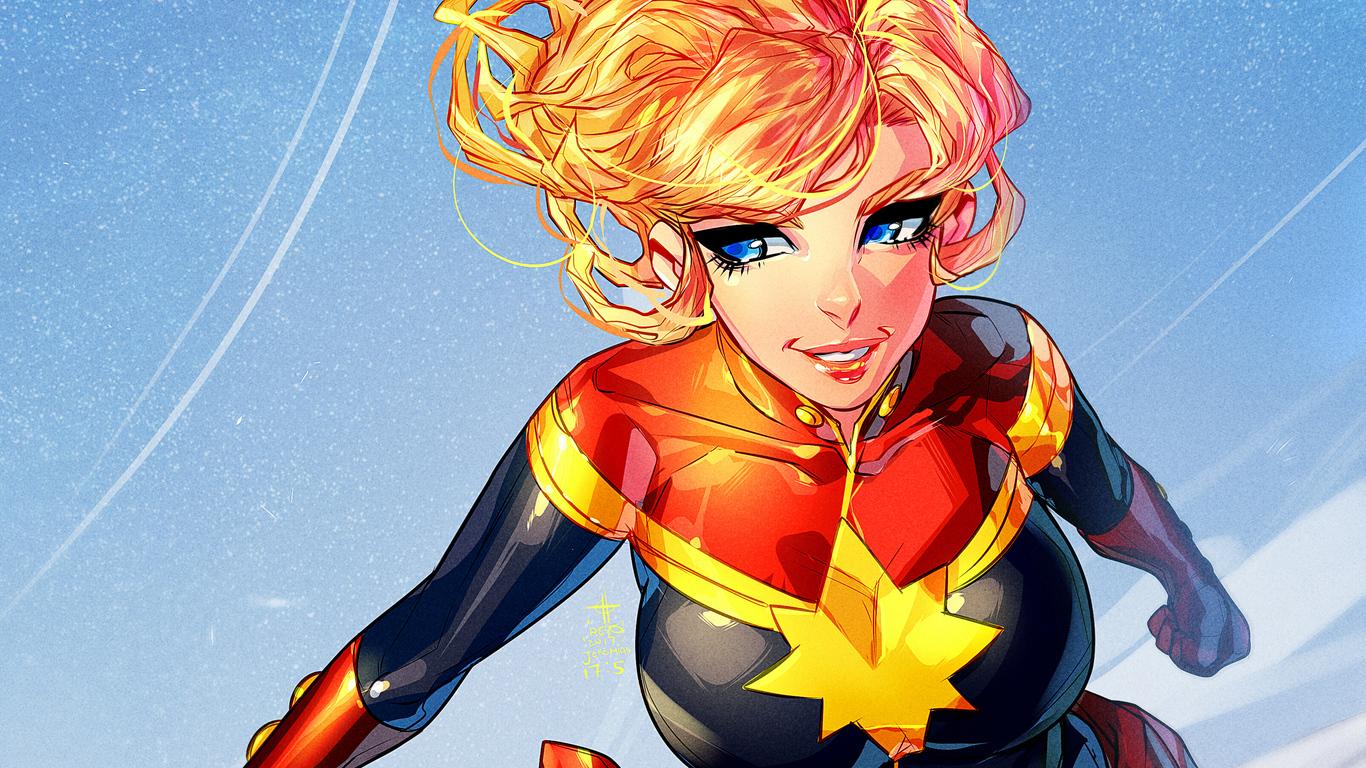 1366x768 Captain Marvel Cute Art 1366x768 Resolution HD 4k Wallpaper, Image, Background, Photo and Picture