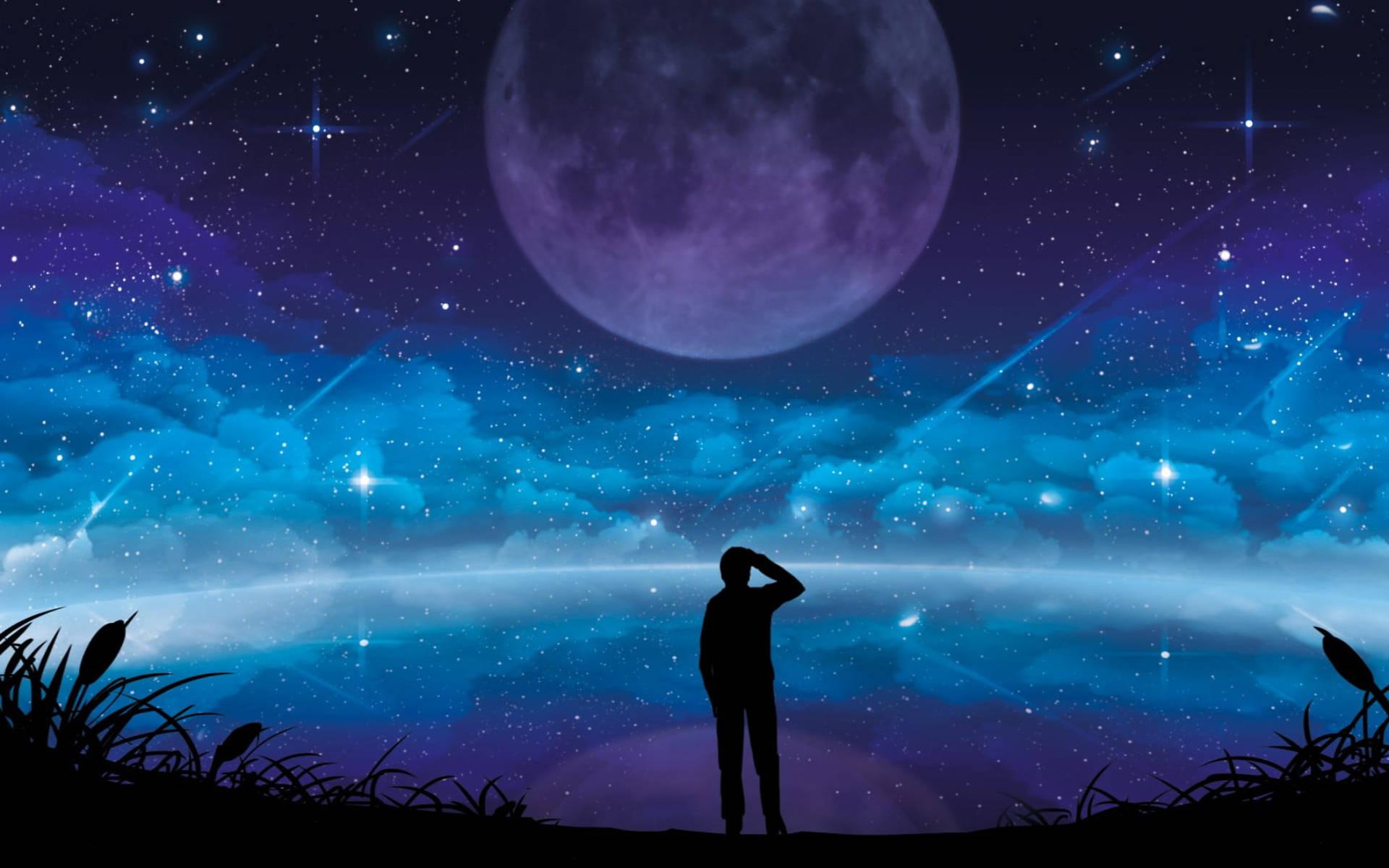 Одинокий романтик. Фон ночь. Человек под звездным небом. Ночное небо. Ночное небо со звездами.