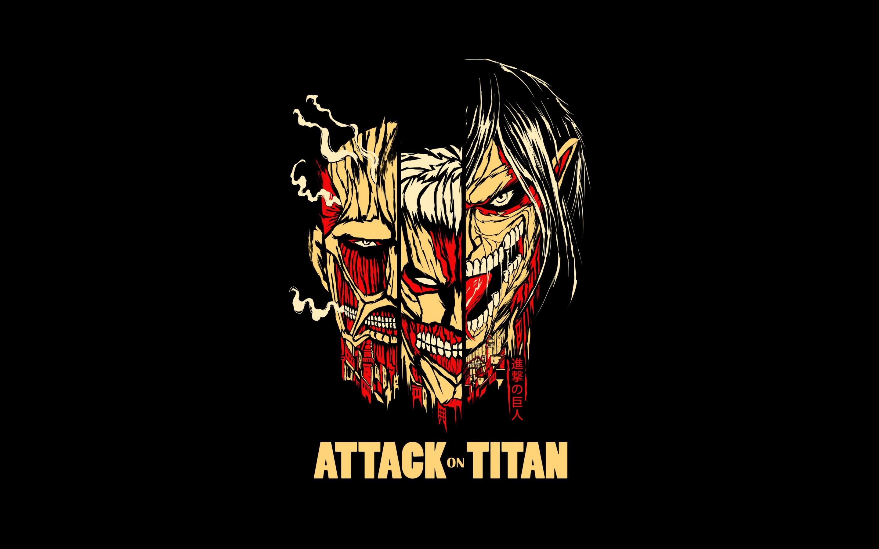 2880x1800 Attack On Titan Wallpaper 4K, Shingeki No Kyojin, 5K, Black Dark