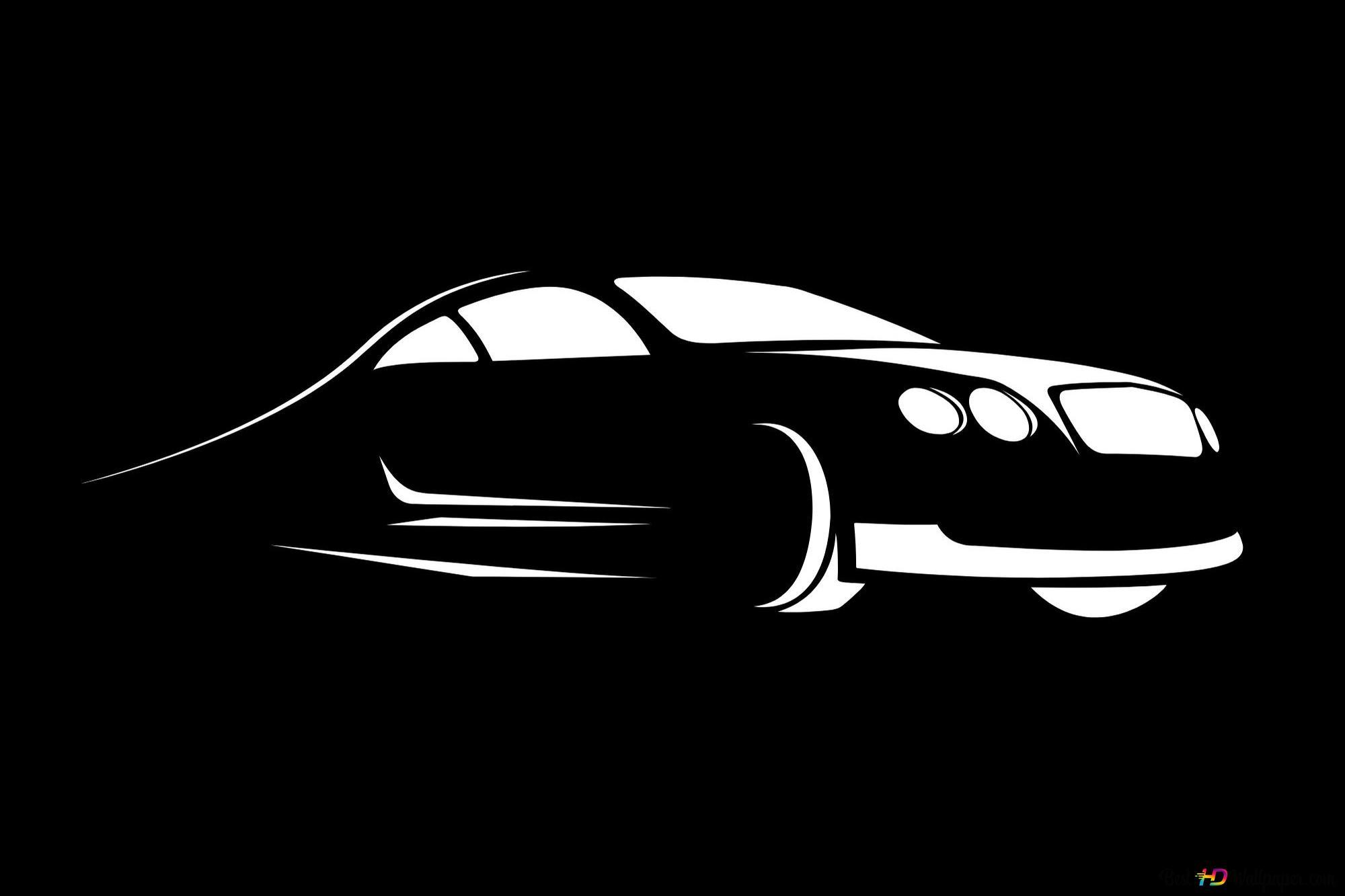 2000x1333 Black & White Car Drawing HD wallpaper download