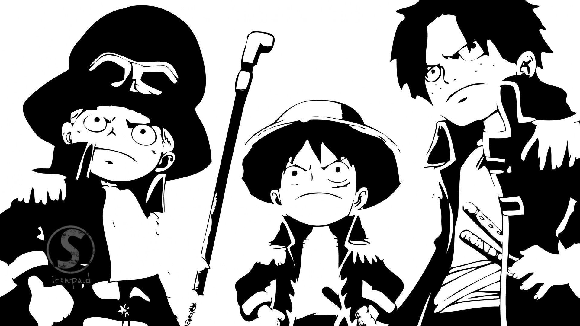 luffy by curlyb34r on deviantart on luffy black and white wallpapers