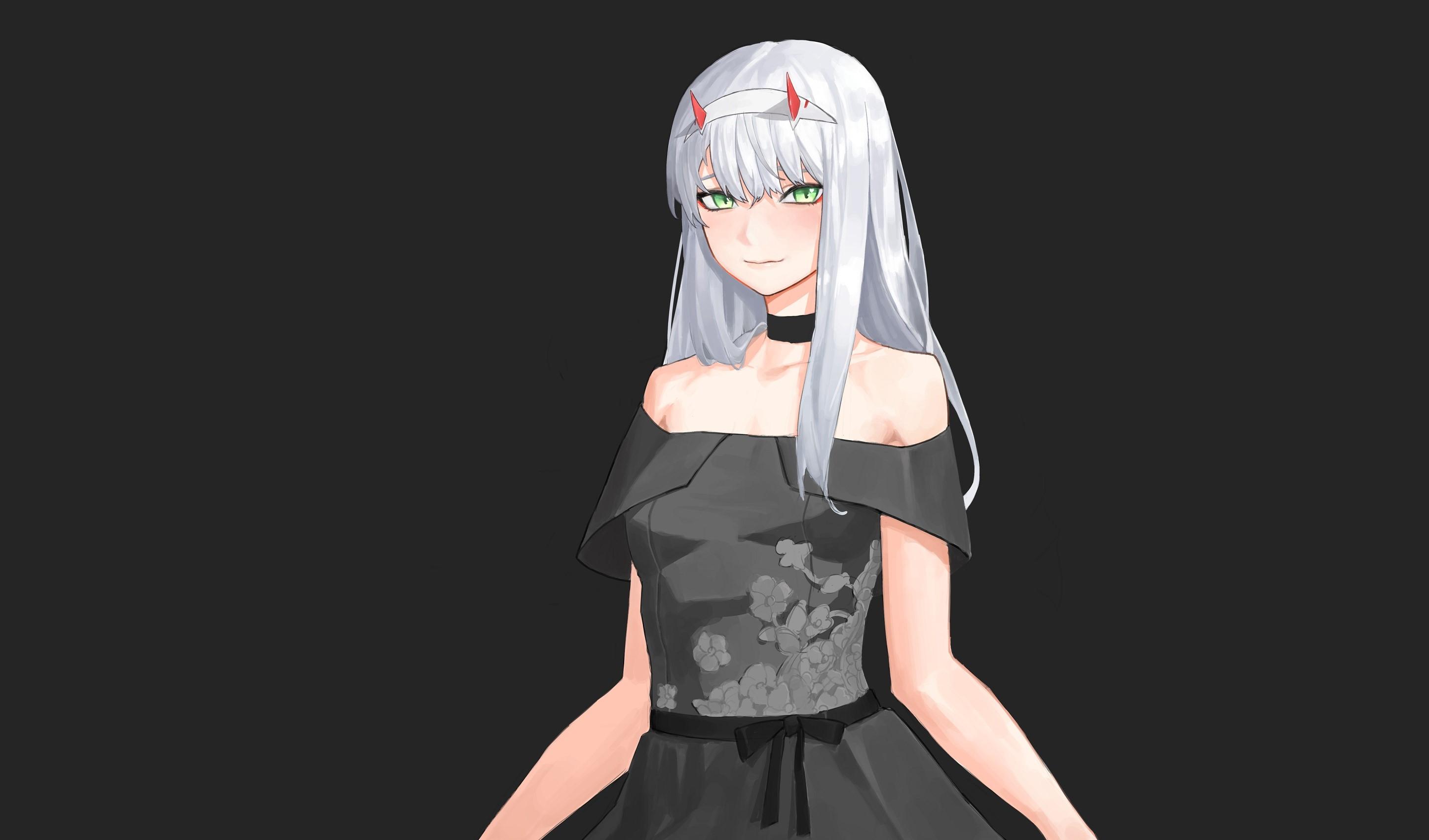 2896x1704 Wallpaper / Zero Two (Darling in the FranXX), Code: white hair, black dress, Darling in the FranXX, long hair, anime free download