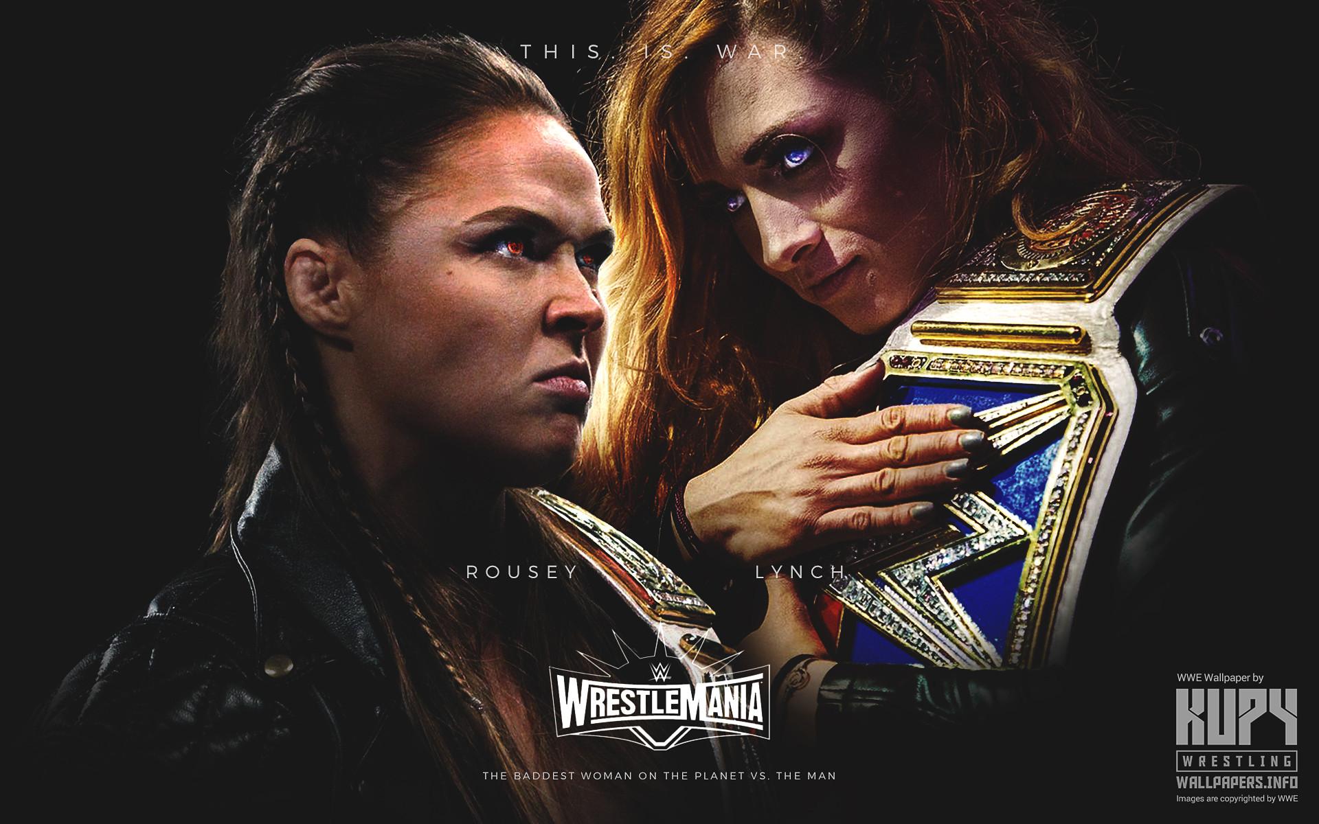 1920x1200 Ronda Rousey vs. Becky Lynch WrestleMania 35 wallpaper! Wrestling Wallpaper