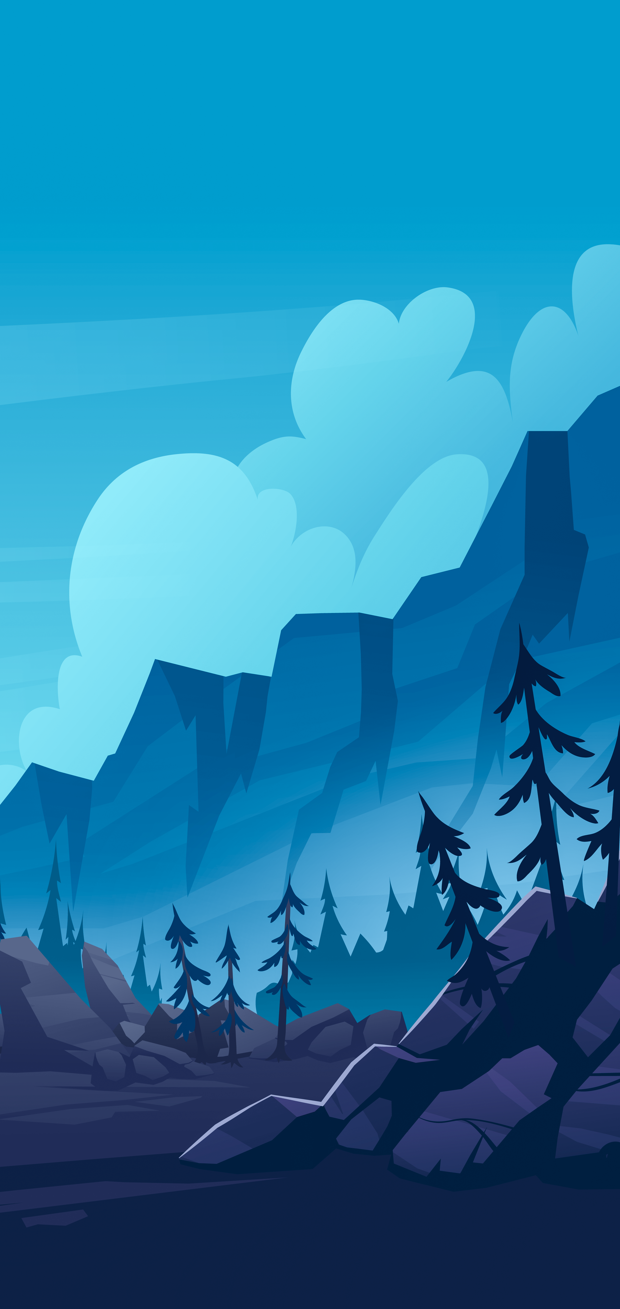 2606x5500 Wallpaper Mountain Animation, Vector
