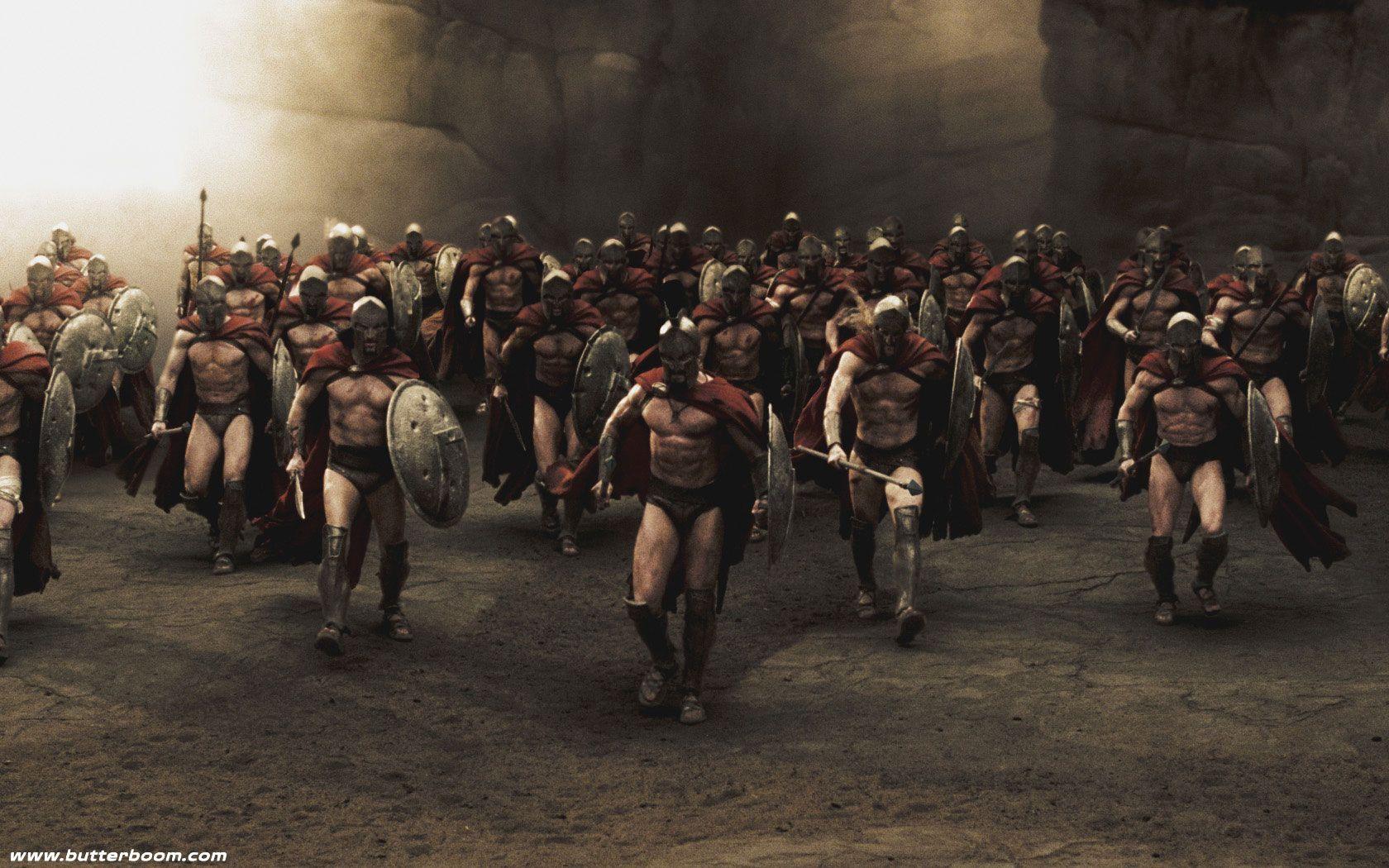 1680x1050 Spartans ( from 300 ) vs 300 Elves ( LOTR )